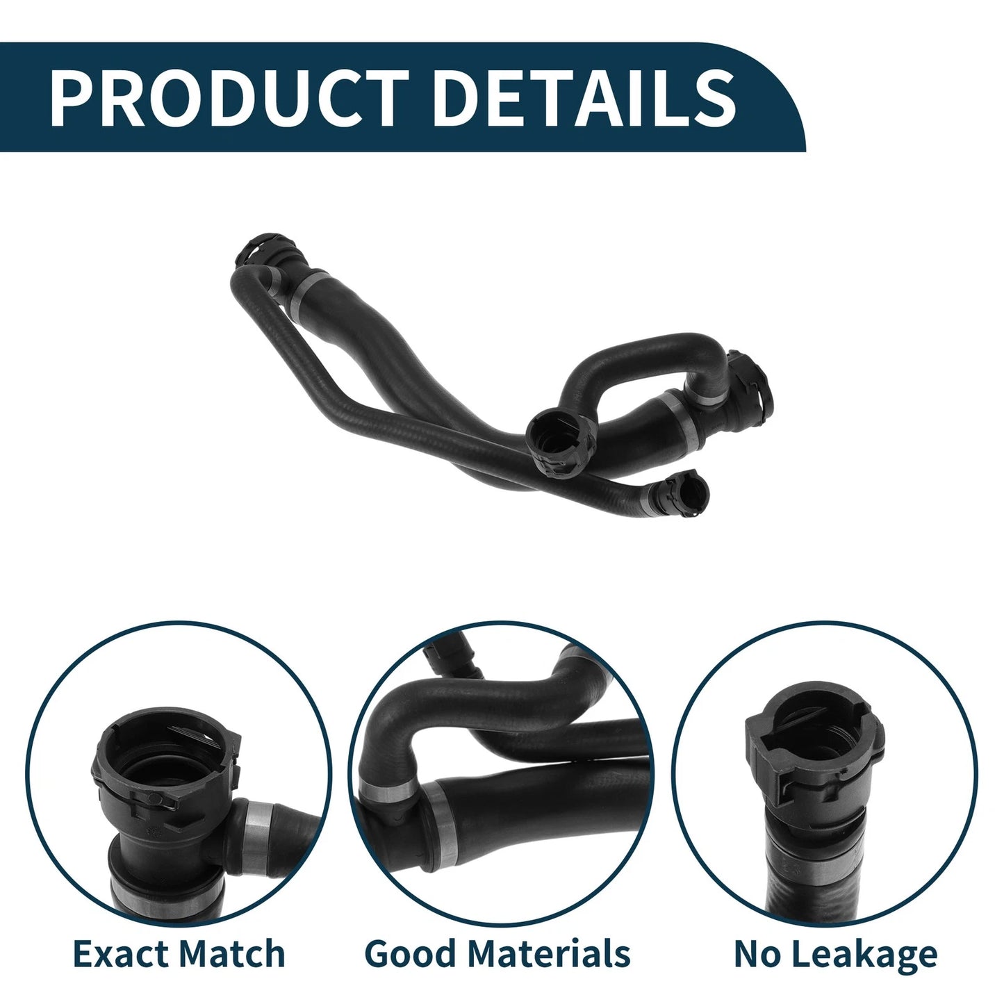 Radiator Hose for BMW E60 550i 2006-2010 Rubber Water Pipe 2 x Hoses