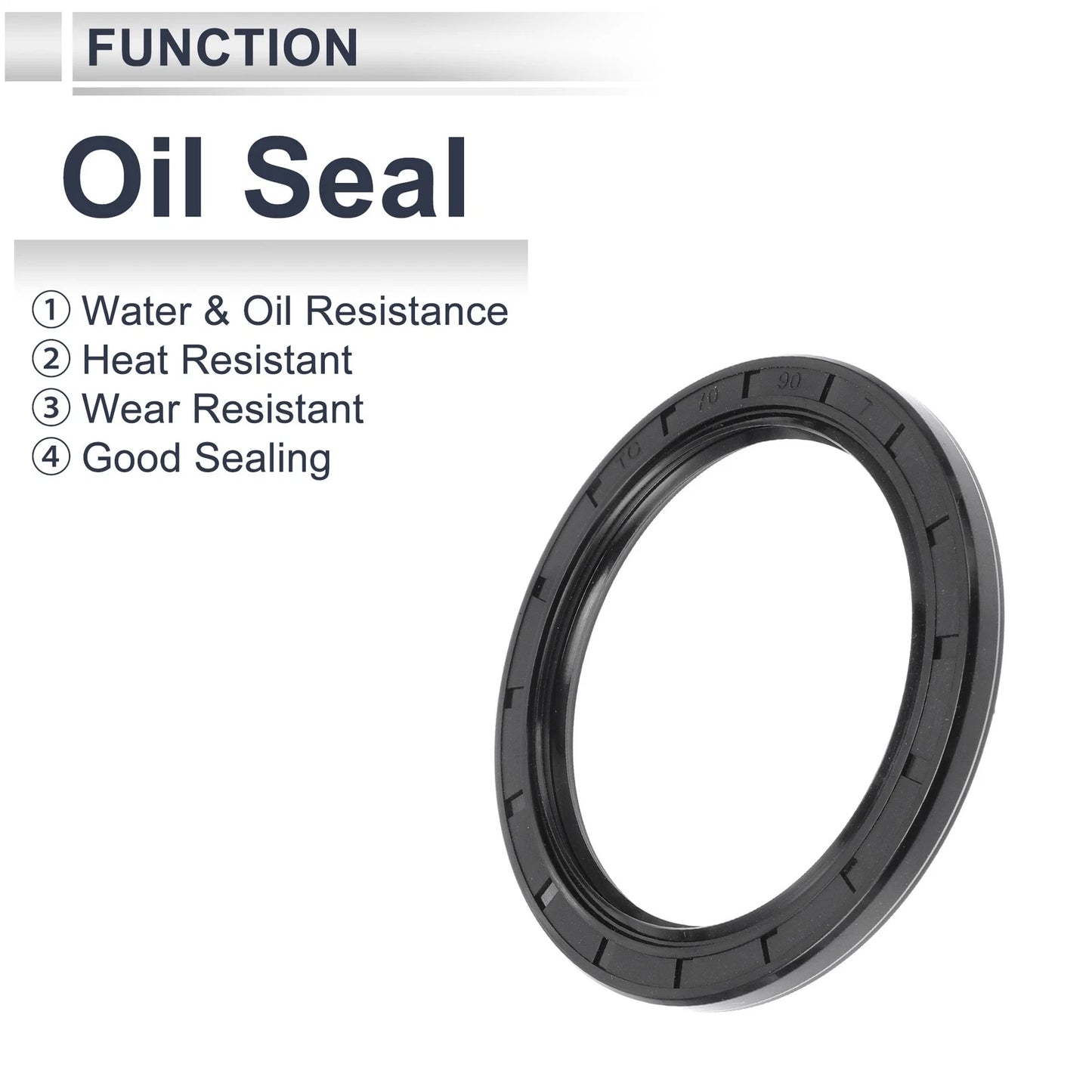 Oil Seal 70x90x7mm Black 5 Pcs Ring Rotary Shaft Nitrile Rubber for MakeModel