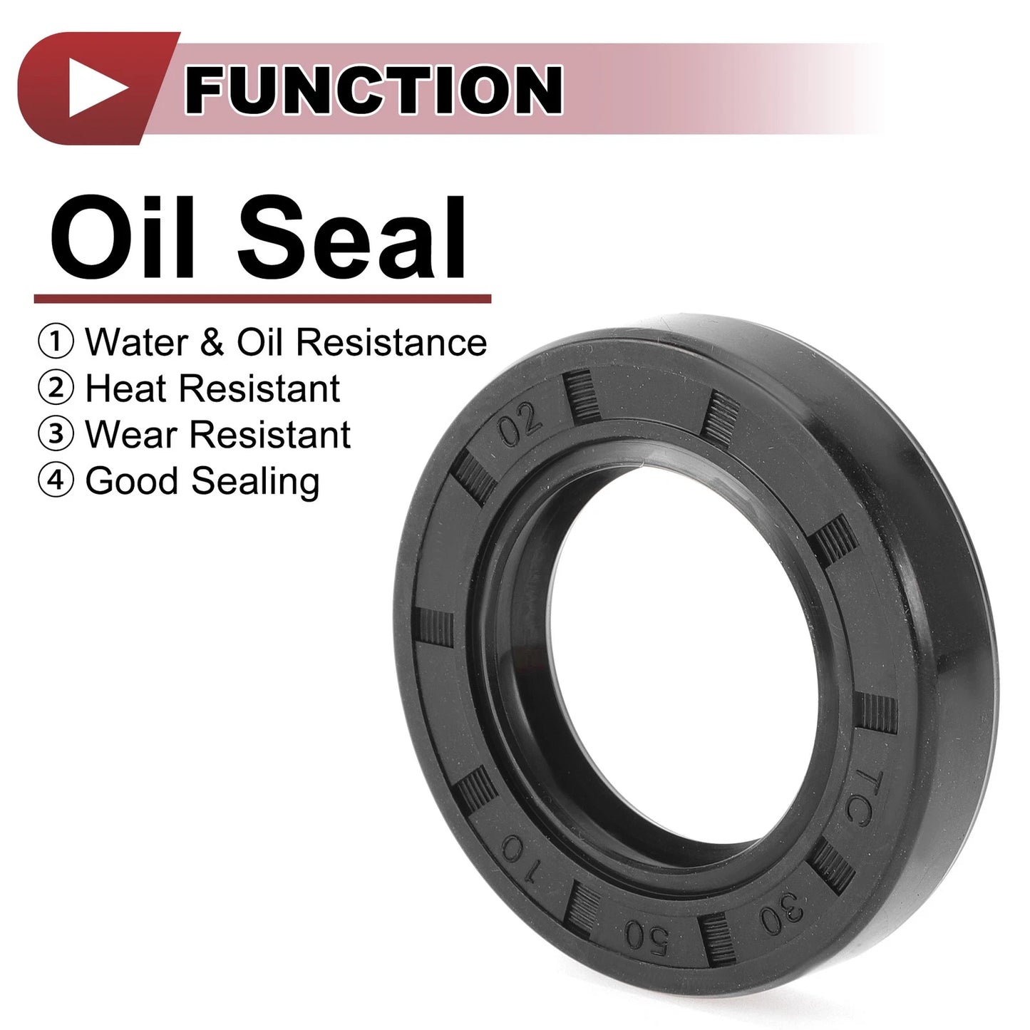Rotary Shaft Seal 30x50x10mm 5 x Oil Seal Nitrile Rubber 70 Durometer Black