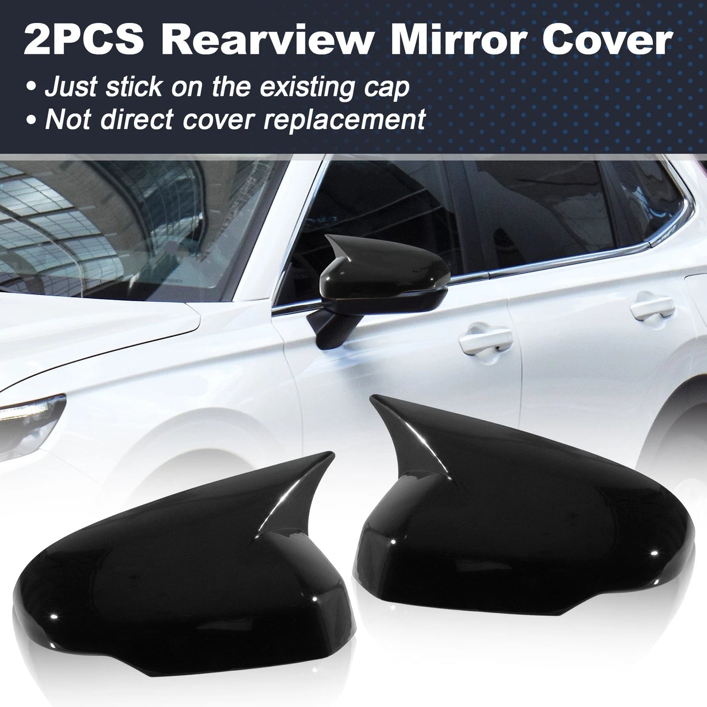 Left Right Side Ox Horn Rear View Mirror Covers for Honda CR-V (2023-2025)