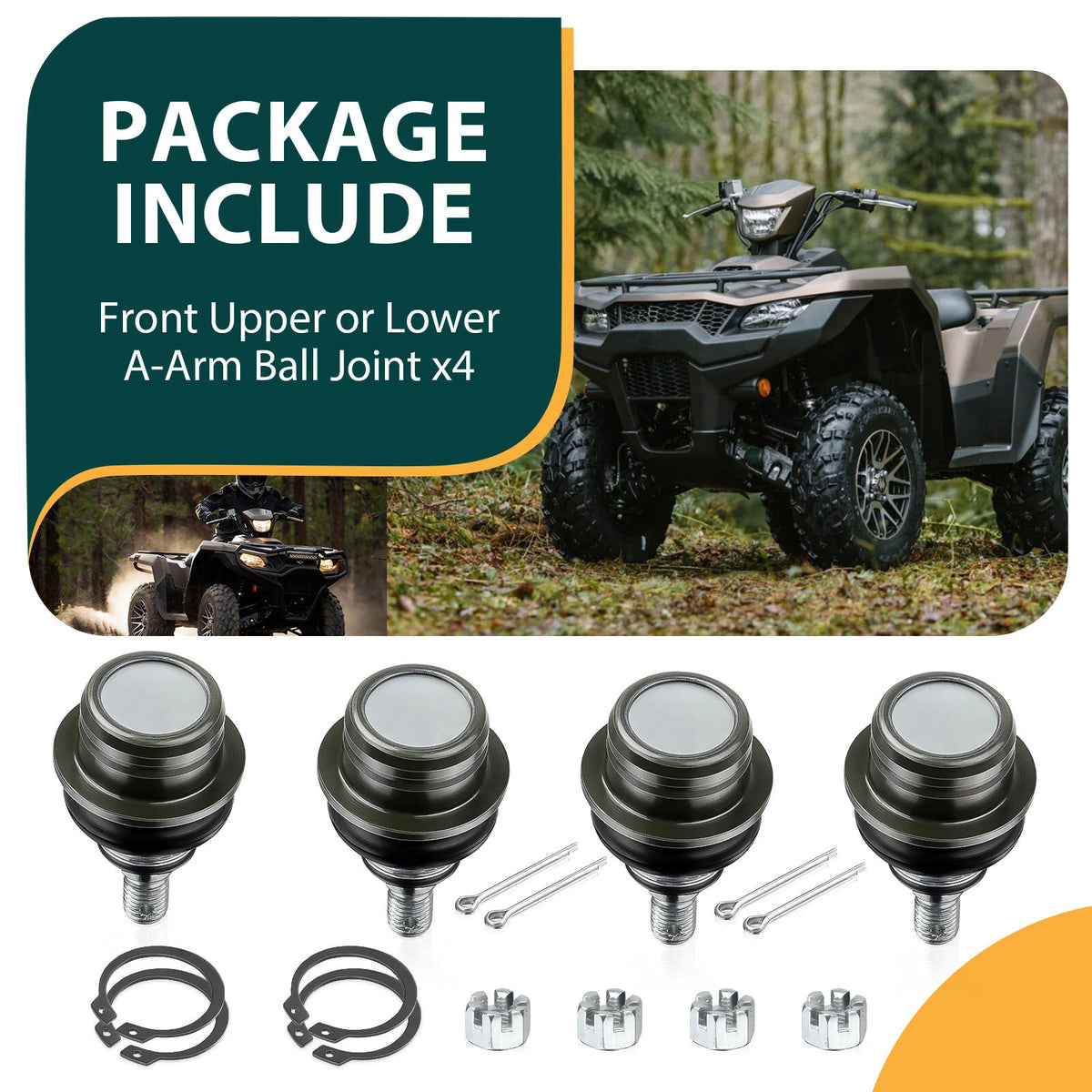 4x Ball Joints for Suzuki KingQuad 450/500/700/750 2005-2023