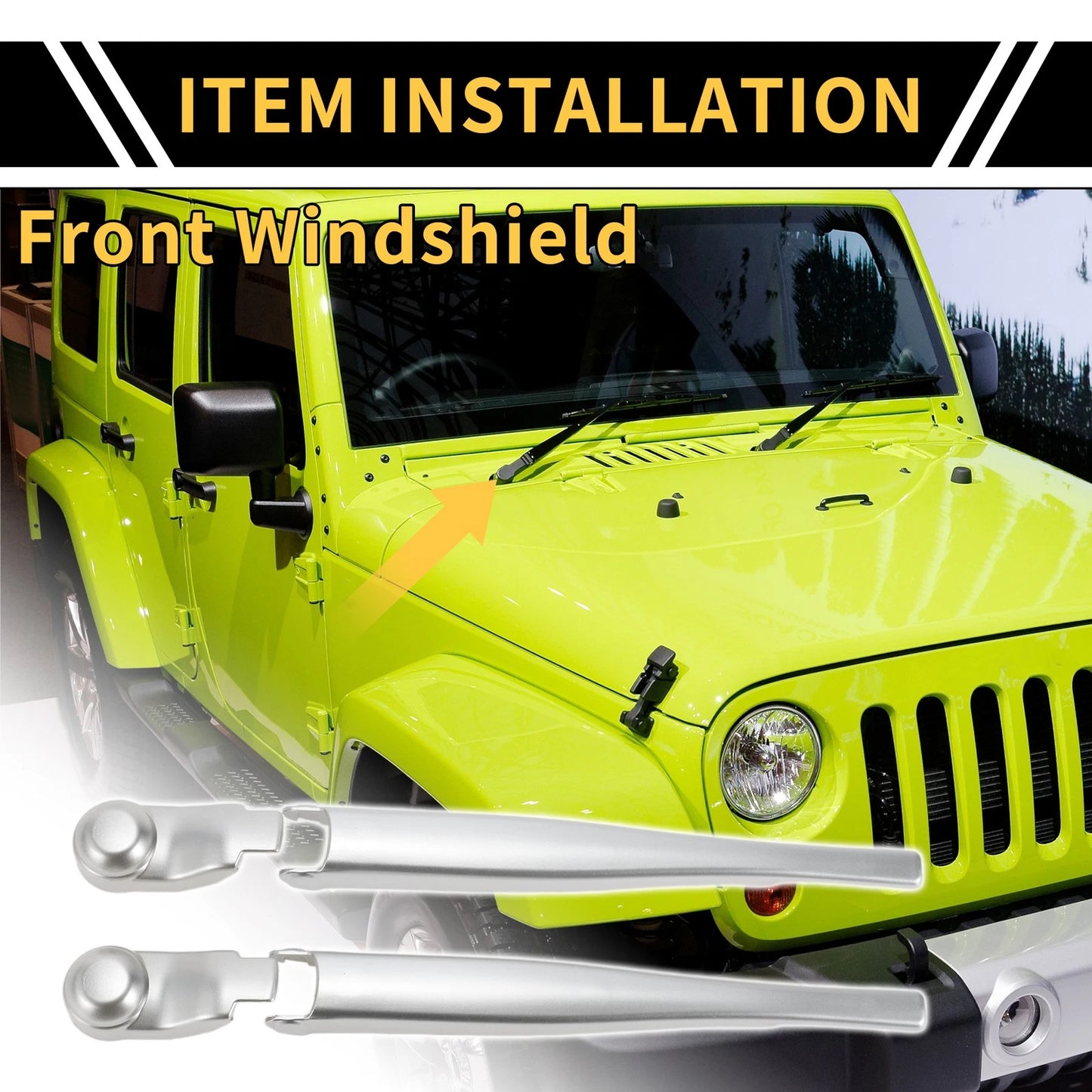 Wiper Arm Blades Cover Trim for Jeep Wrangler JL JLU (2018-2023)