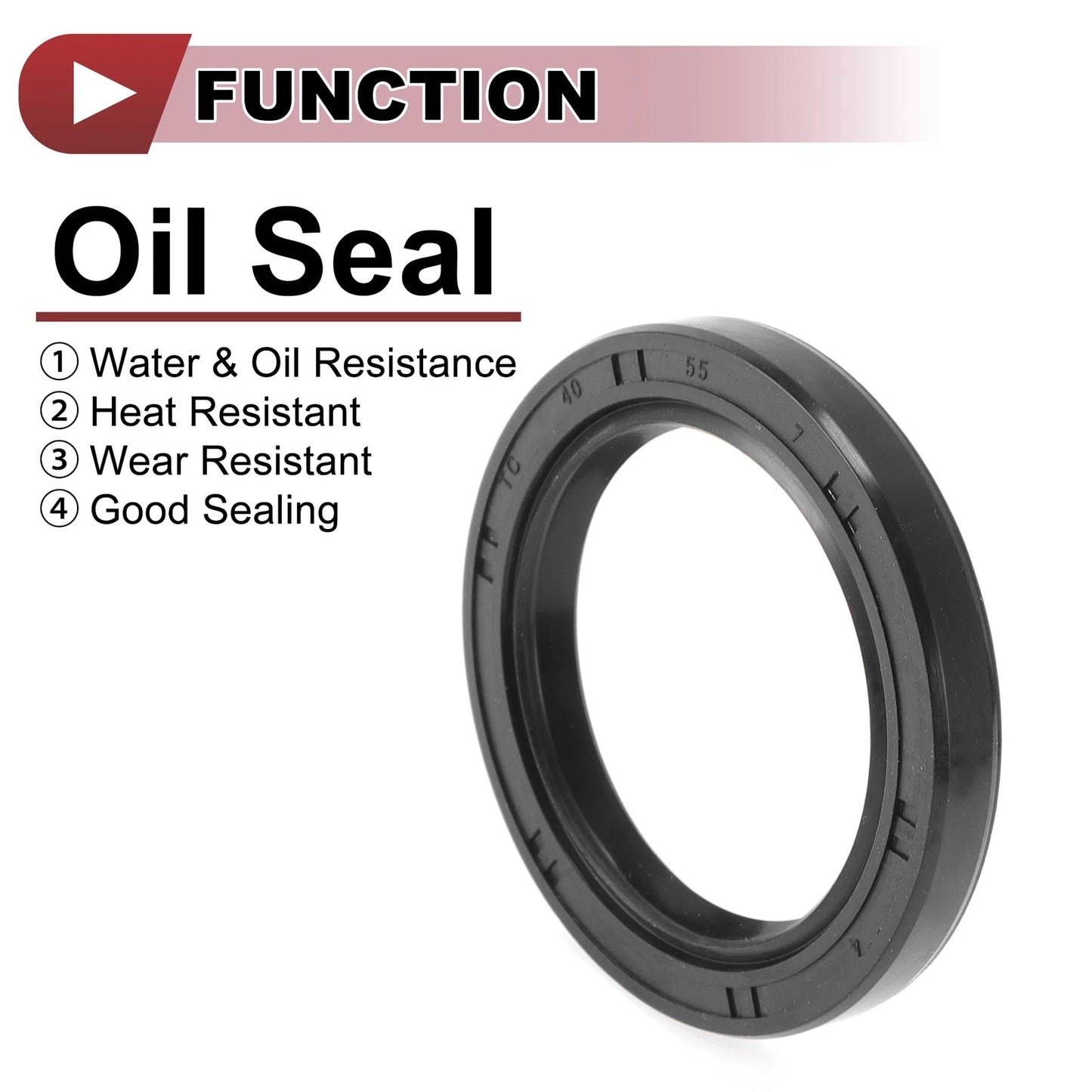 Rotary Shaft Seal 40x55x7mm 5 Pcs Oil Seal Nitrile 70 Durometer Rubber Black