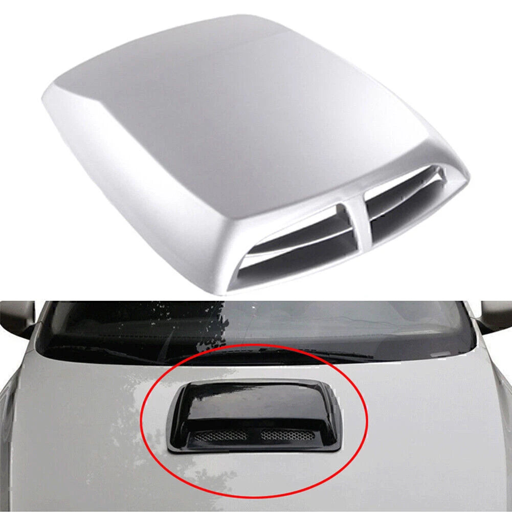Silver Universal Car Decorative Air Flow Intake Hood Scoop Vent Cover