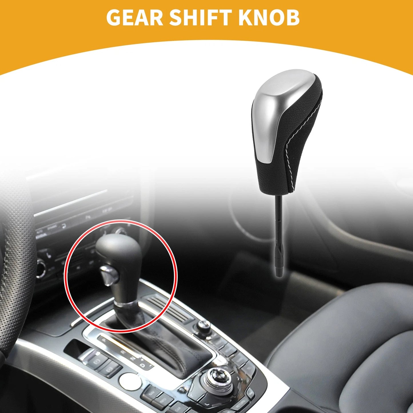 Automatic Gear Shifter Knob for BMW 318i (1997-1998) Black Faux Leather