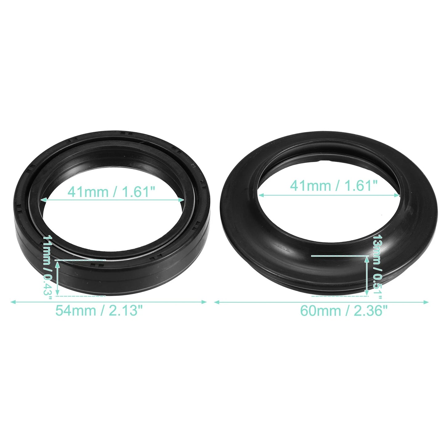 41x11mm Front Fork Shock Oil Seal Dust Seal Set for Kawasaki ZX600 (1985–1990)