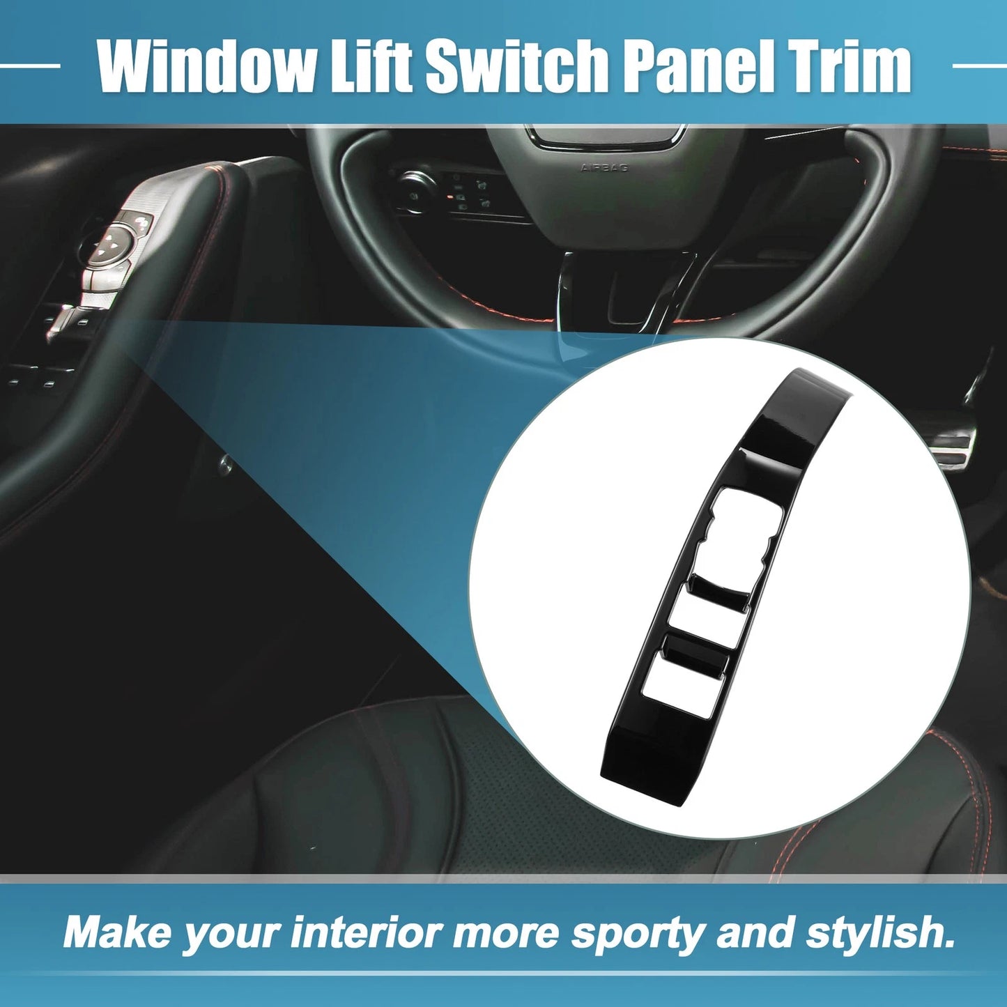 Glass Lift Panel Decorative Stickers for Ford Mustang (2015-2023)