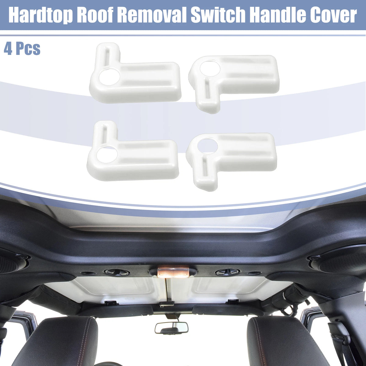 4 x Hardtop Roof Removal Switch Handle Covers for Jeep Wrangler (2007-2017)