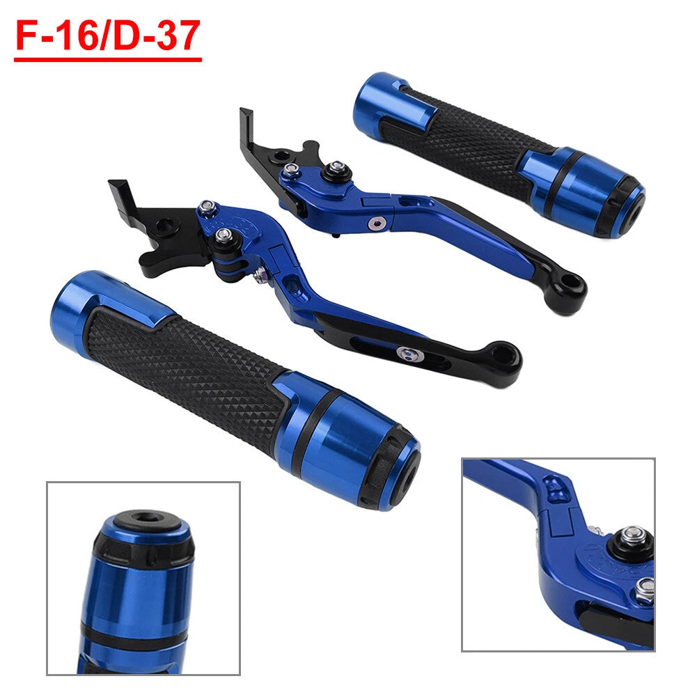 Blue Brake Clutch Lever Handlebar Grip Set for BMW F650GS (2002-2007)