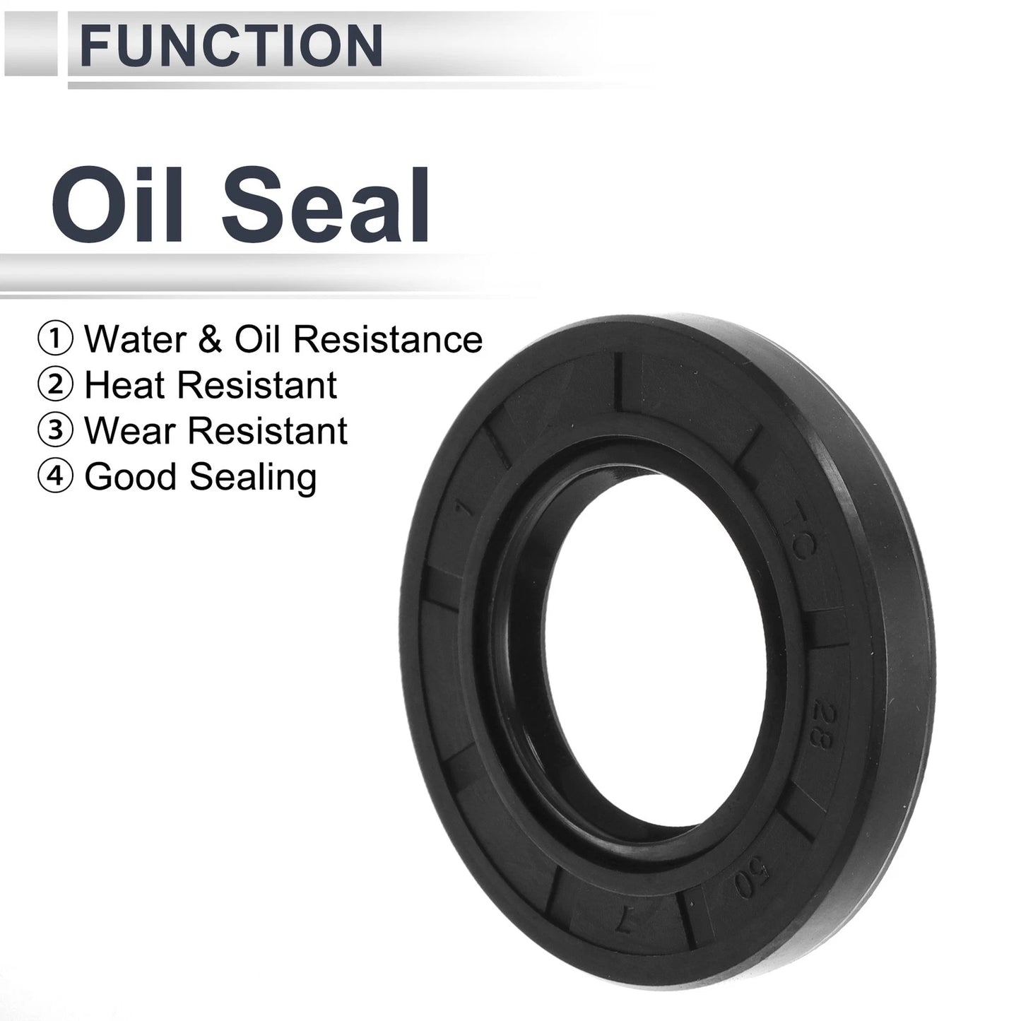 Oil Seal 5 Pcs Rotary Shaft Seal Nitrile Rubber 28x50x7mm
