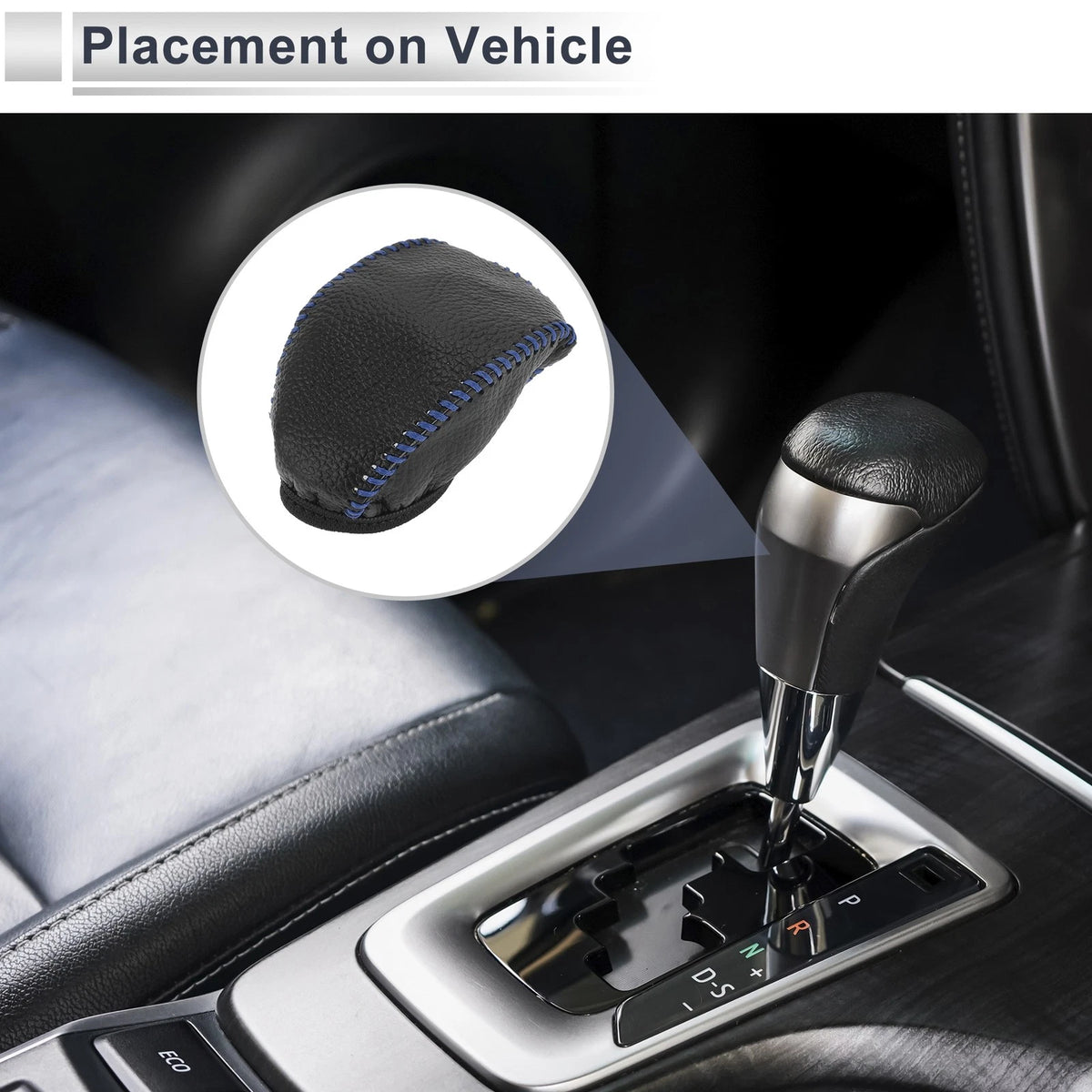 1 Pc Gear Shift Knob Cover for Toyota RAV4 (2019-2024) Pebbled Black Blue