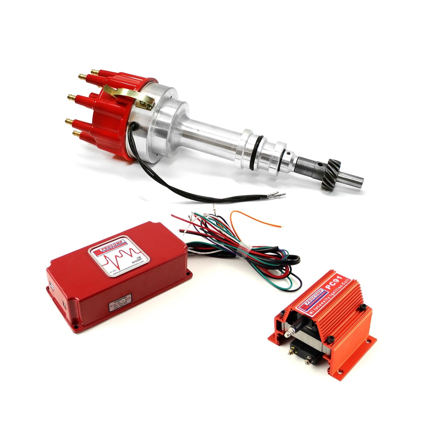 Pro Billet Distributor & 6AL CDI Ignition Coil Kit for Ford 351W Windsor