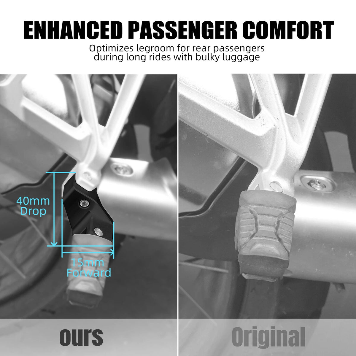 Passenger Footrest Lowering Kit for BMW R1250GS Adventure (2018-2024)