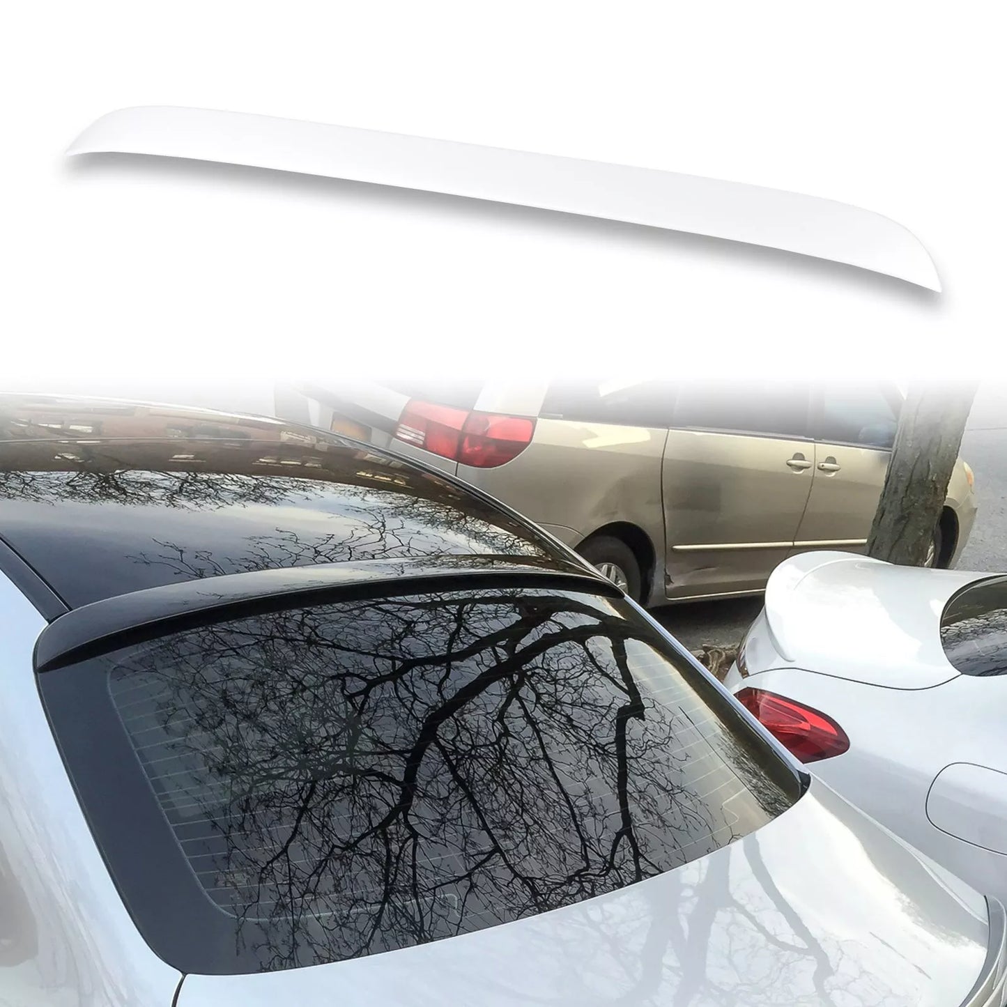 ABS Roof Spoiler for Mercedes Benz W205 Sedan (2015-2021) Polar White