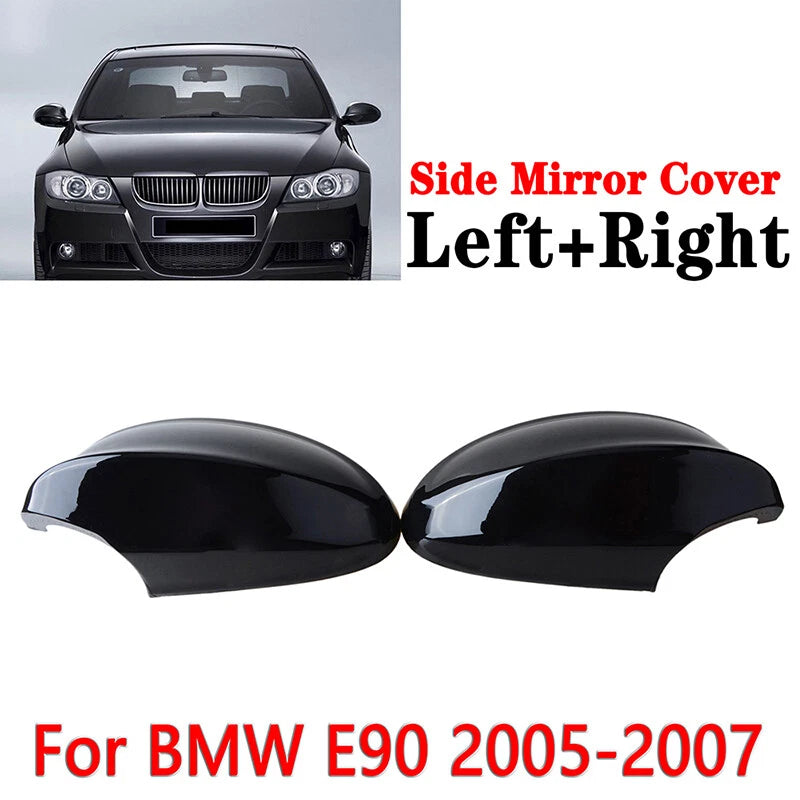 Gloss Black Mirror Cap Covers for BMW E90 E91 E92 E93 (2006-2012)