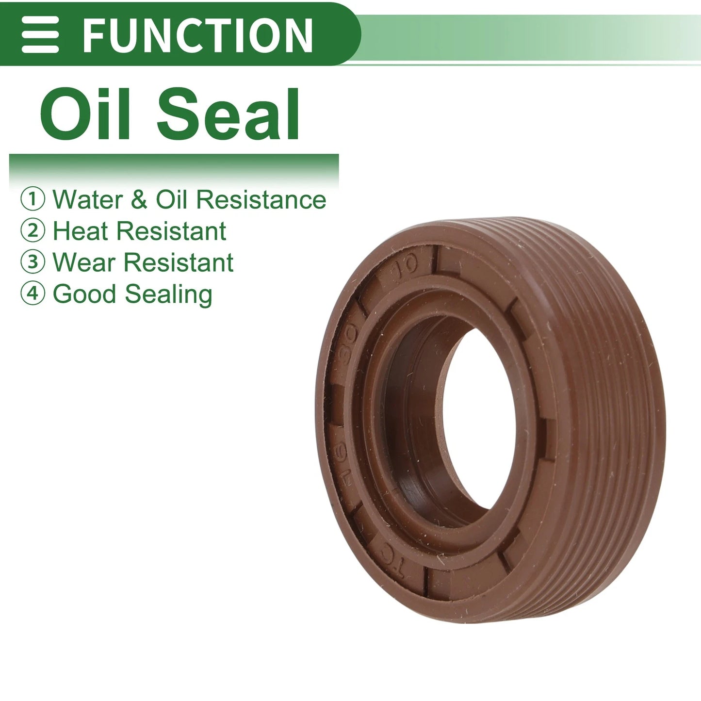 Oil Seal / 16x30x10mm / FKM Rubber High Pressure Brown for Car