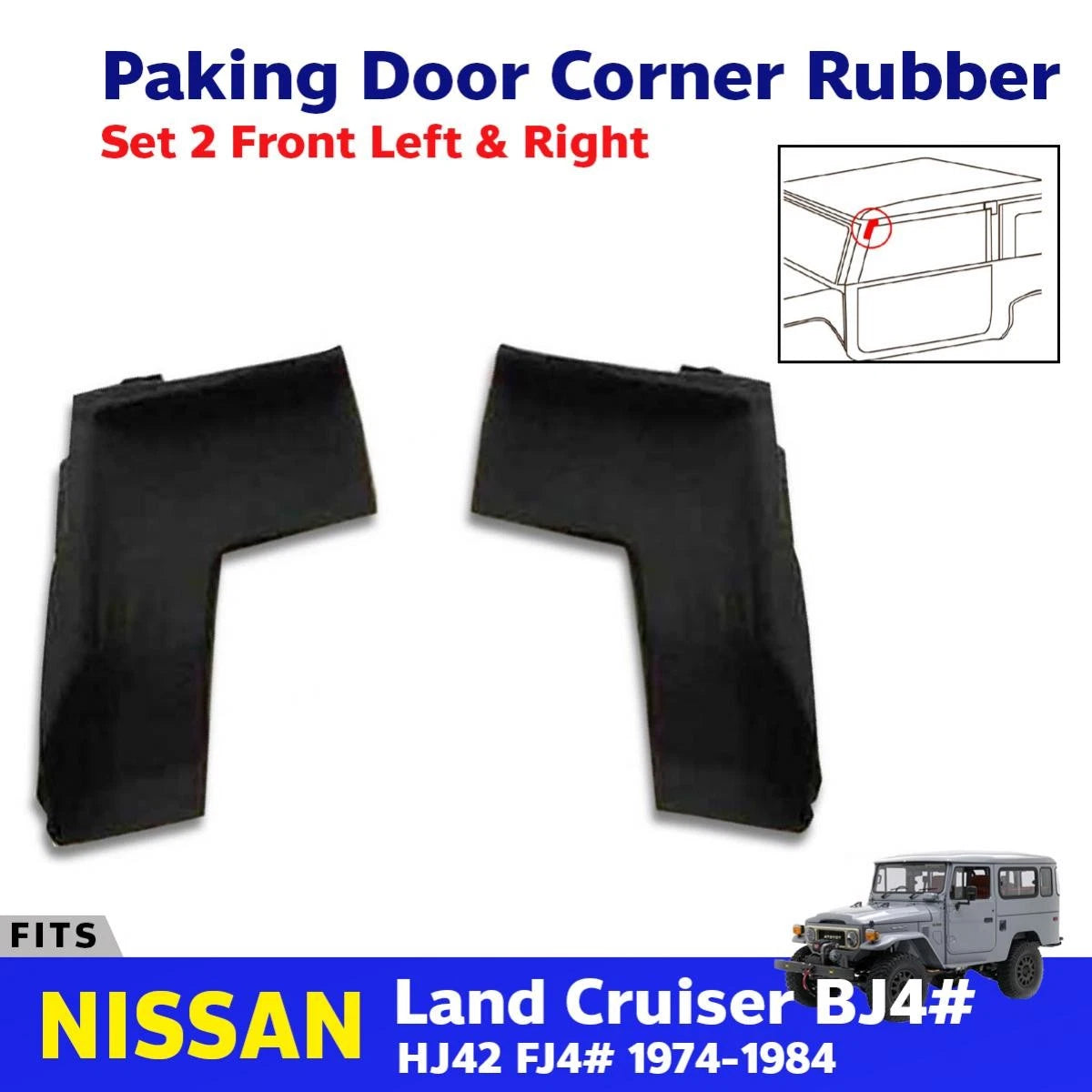 LR Front Door Top Corner Rubber Sheet Fits Toyota Land Cruiser FJ40 74-84 157b