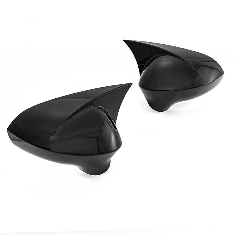 Glossy Black Side Mirror Cover Cap for Seat Leon MK2 FR Cupra Ibiza MK4 (2009-12)