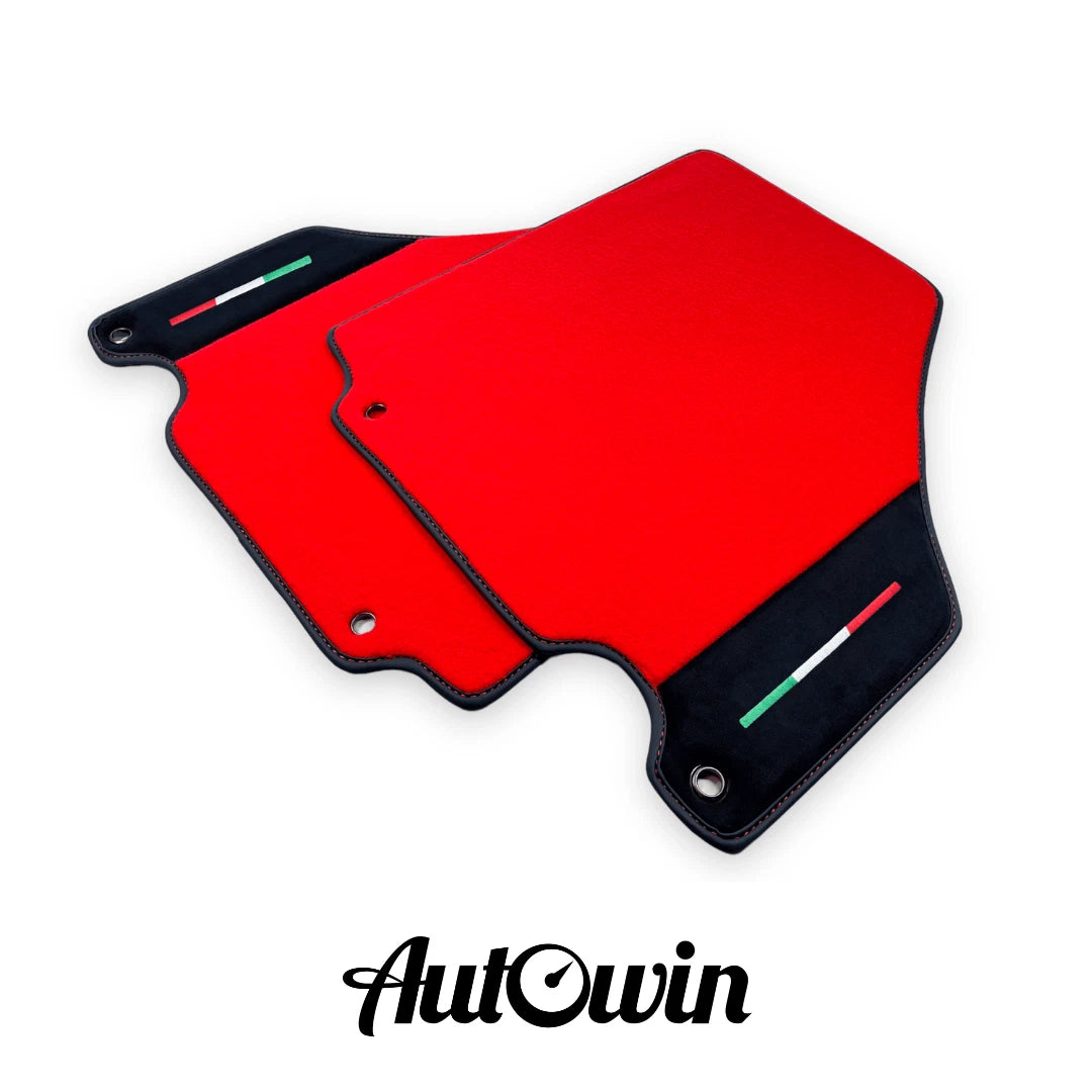 Red Car Mats for Ferrari 360 Modena with Alcantara Leather (2000-2005)