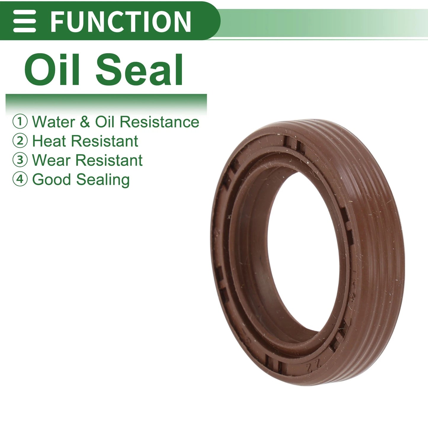 Oil Seal / 22x32x7mm 5 Pcs / FKM Rubber High Pressure Brown for Make Model