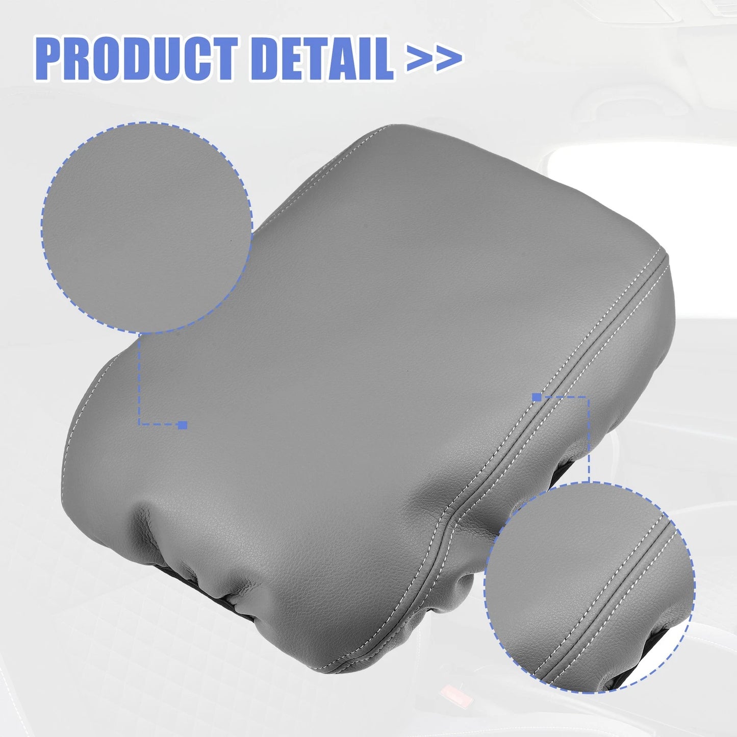 Car Center Armrest Cover for Honda Accord (2018-2022) Gray with Stitches