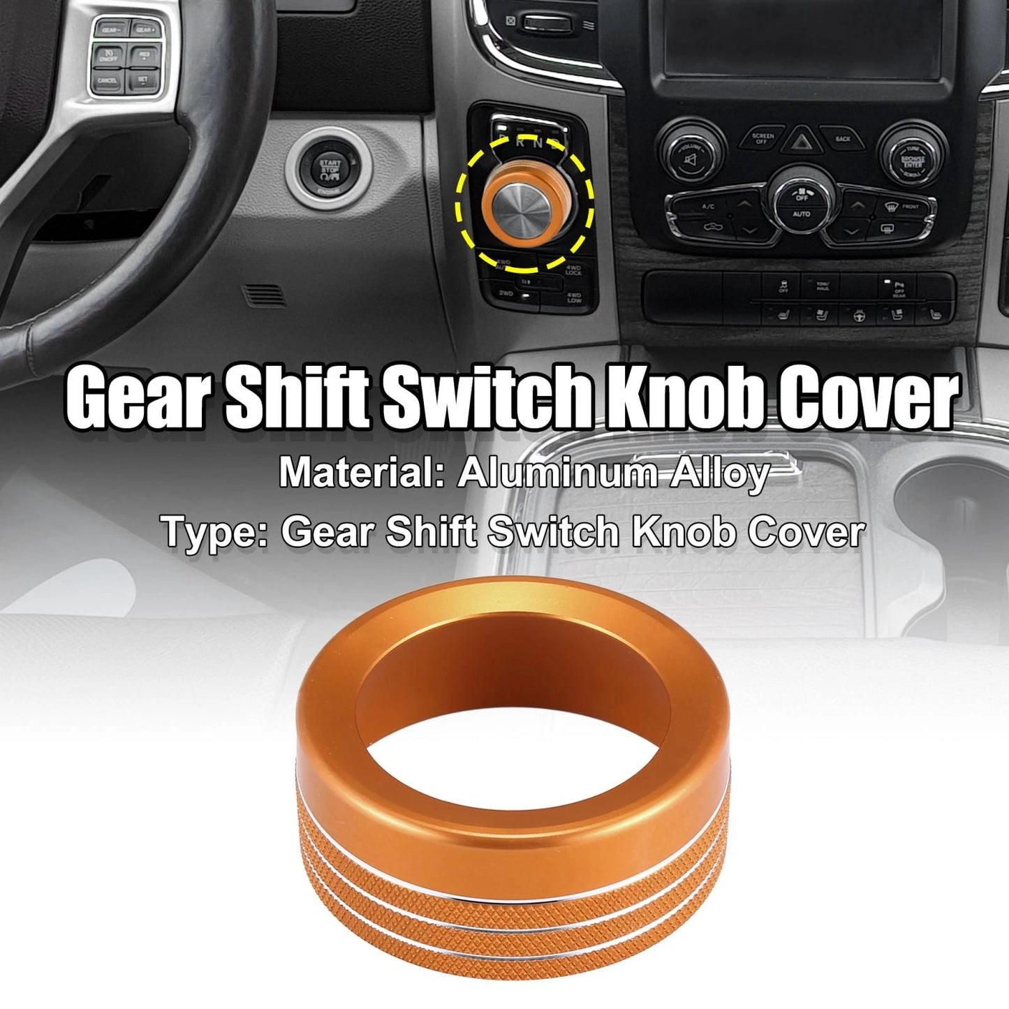 Dodge Ram Gear Shift Knob Cover Decoration 2013-2017 - Orange
