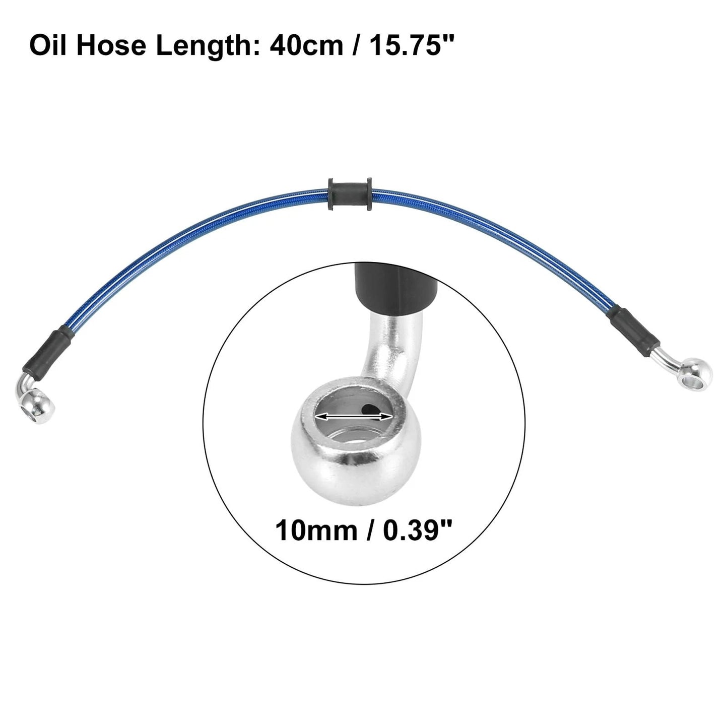 Universal 40cm 15.75" Brake Clutch Oil Hose Hydraulic Blue for Motorcycle