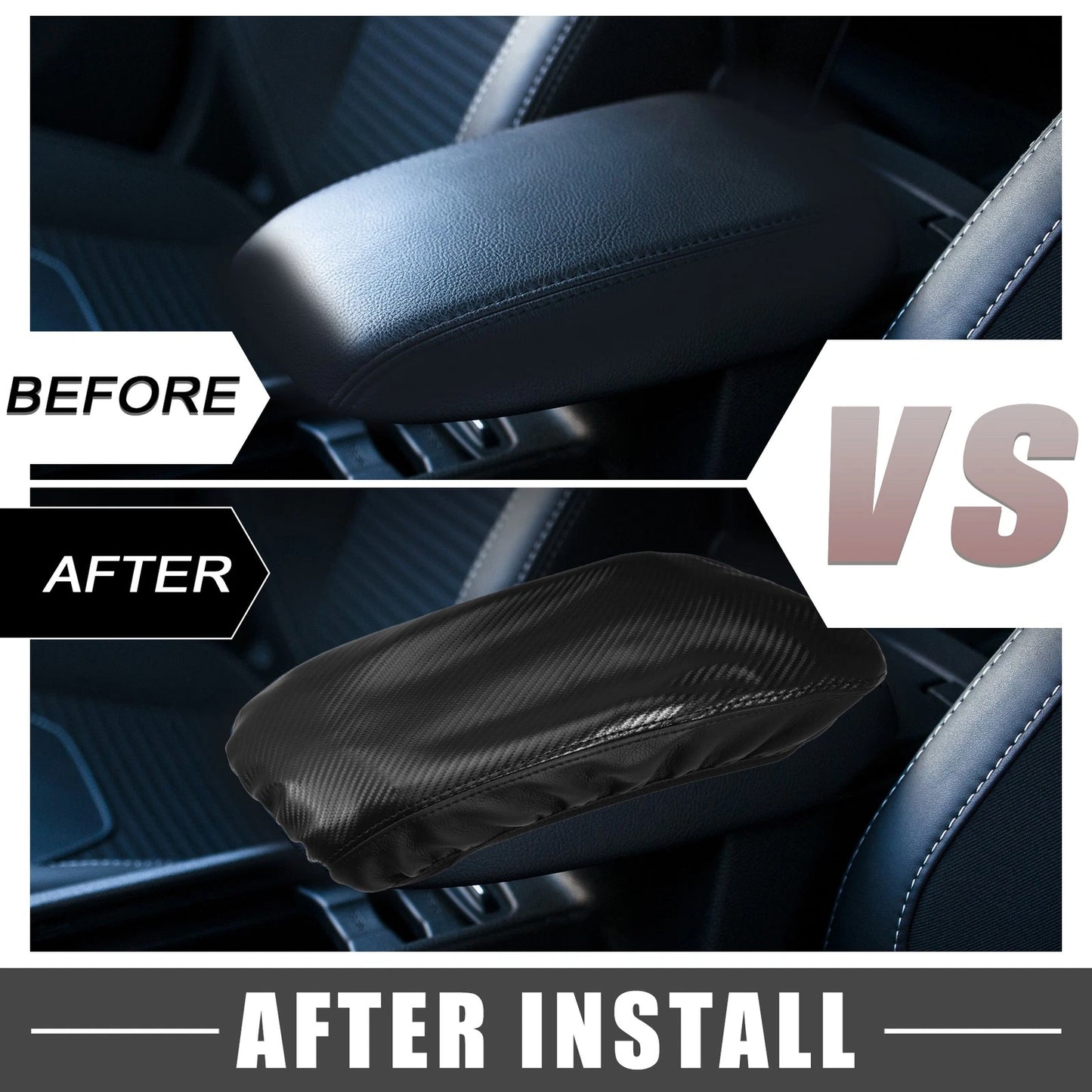 Center Console Cover Pad for Chevrolet Equinox (2018-2023) Faux Leather Black