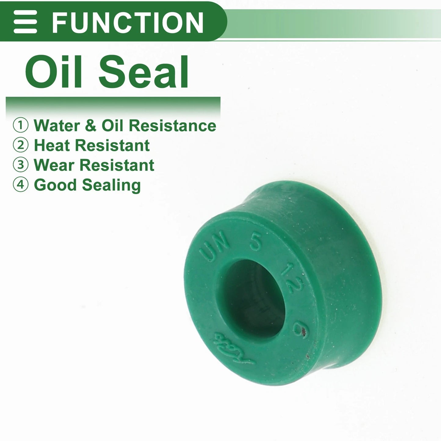 Oil Seal 5x12x6mm TPU High Pressure Green 5 pcs for Universal