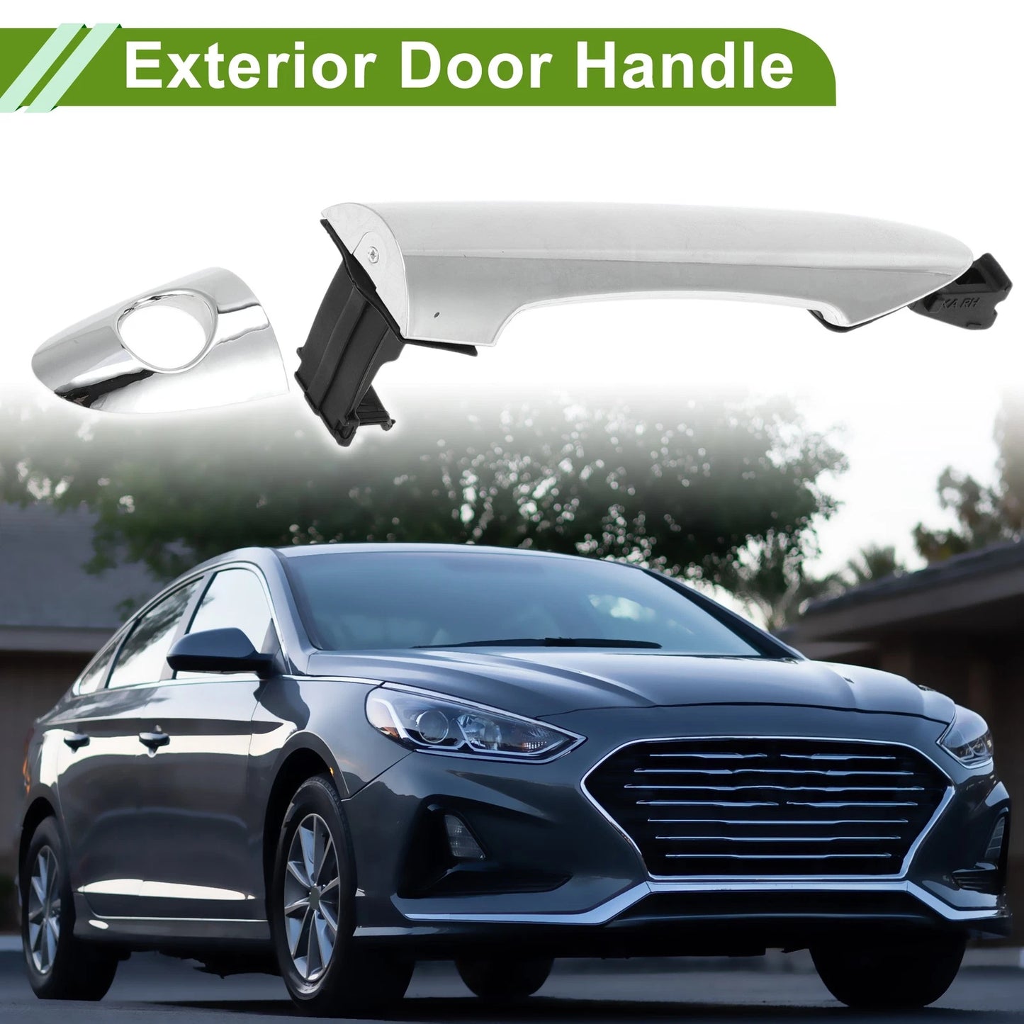 Silver Tone Exterior Door Handle for Hyundai Kia Front Right (2011-2019)