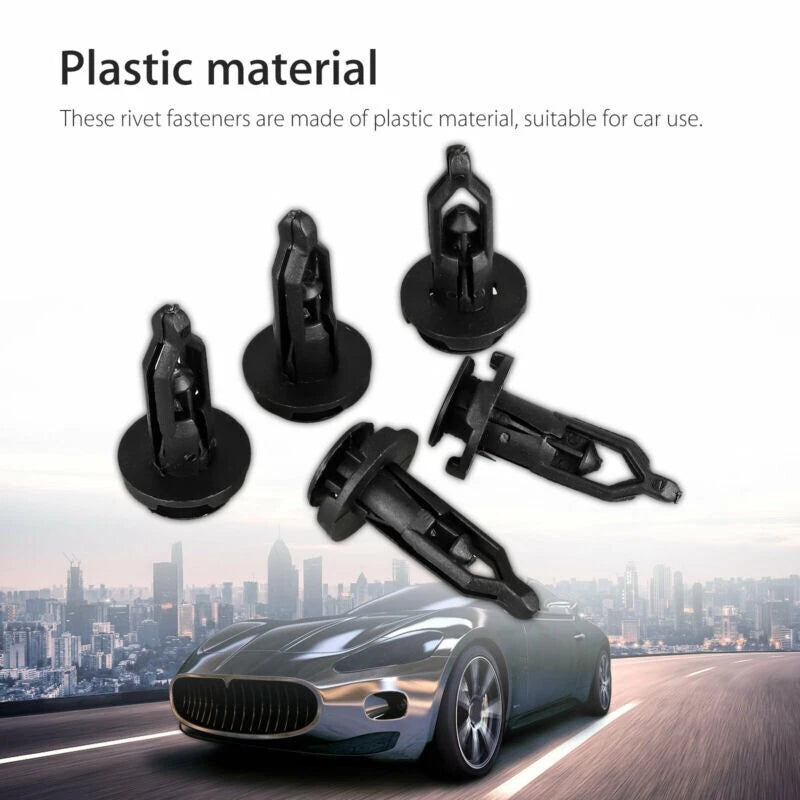 9mm Plastic Bumper Retainer Clips 100-pack for Car