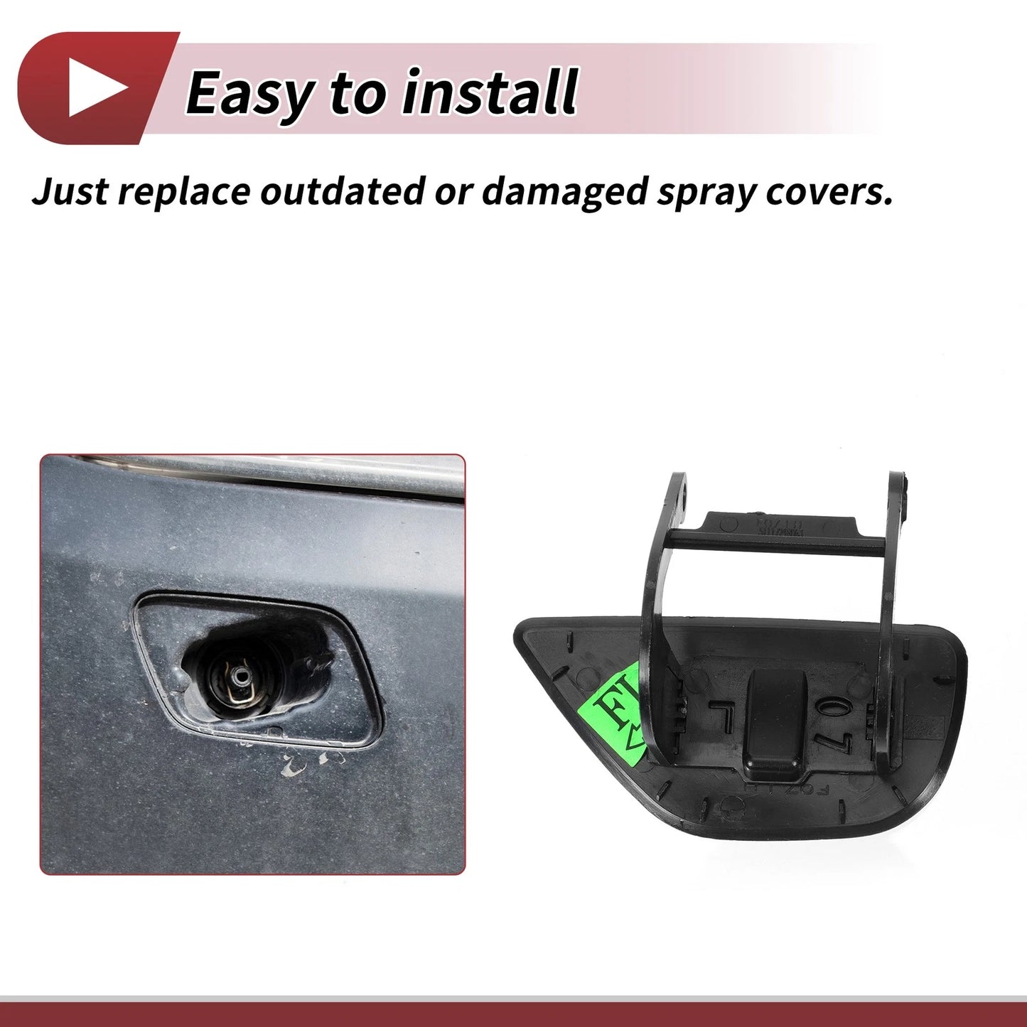 Front Left Washer Nozzle Cover for BMW 535i GT (2010-2017) Unpainted