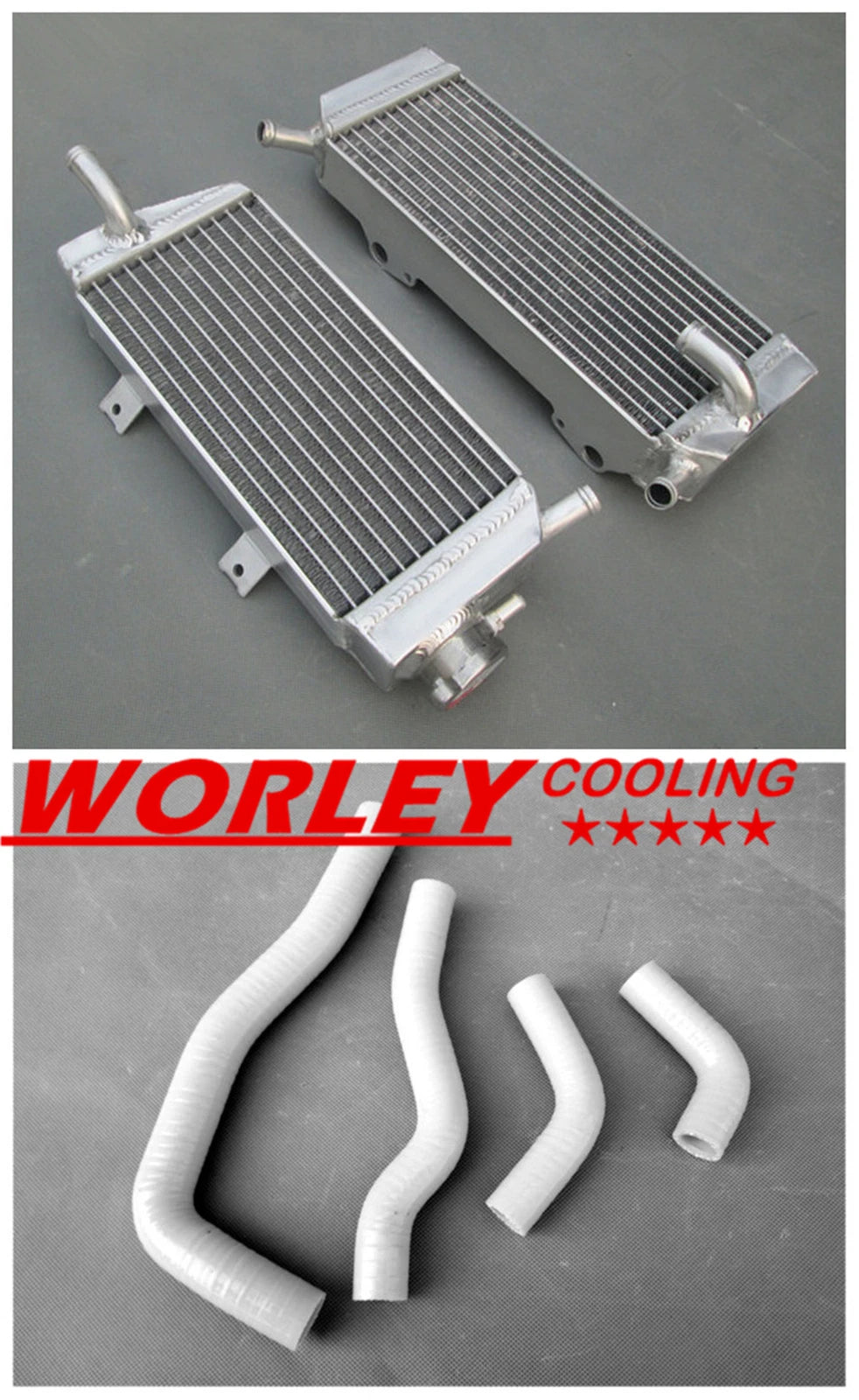 Aluminum Radiator & White Hose for Honda CRF450X (2005-2016)