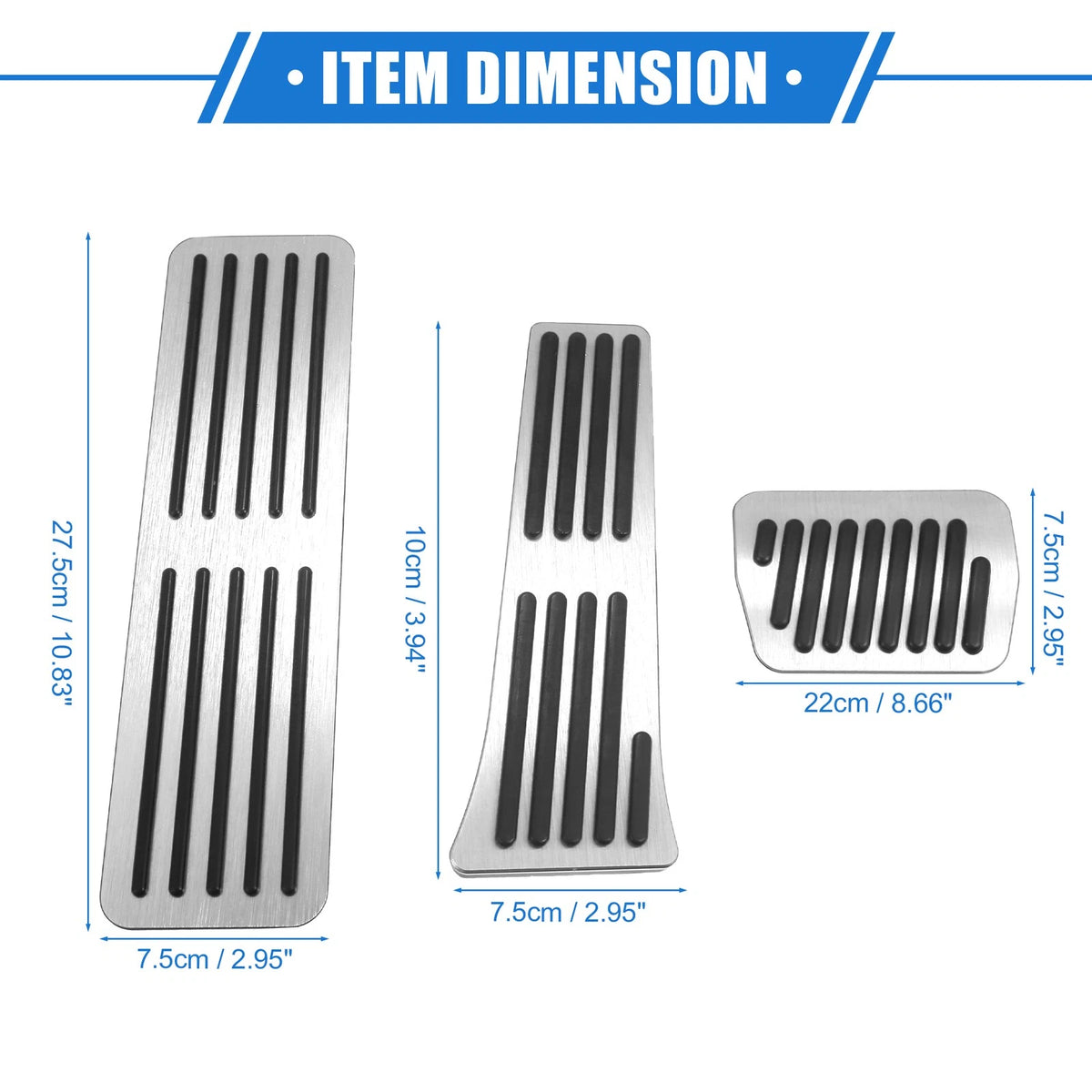 3 x Car Gas Accelerator Brake Foot Rest Pedals for Ford Explorer (2011-2023)