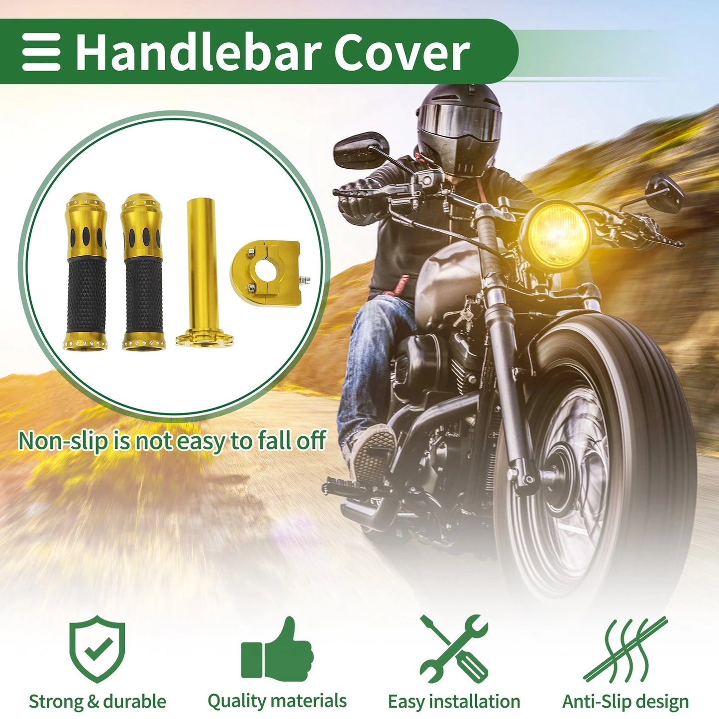 Grips 7/8" 22mm Hand Grips Cover Kit for Motorcycle