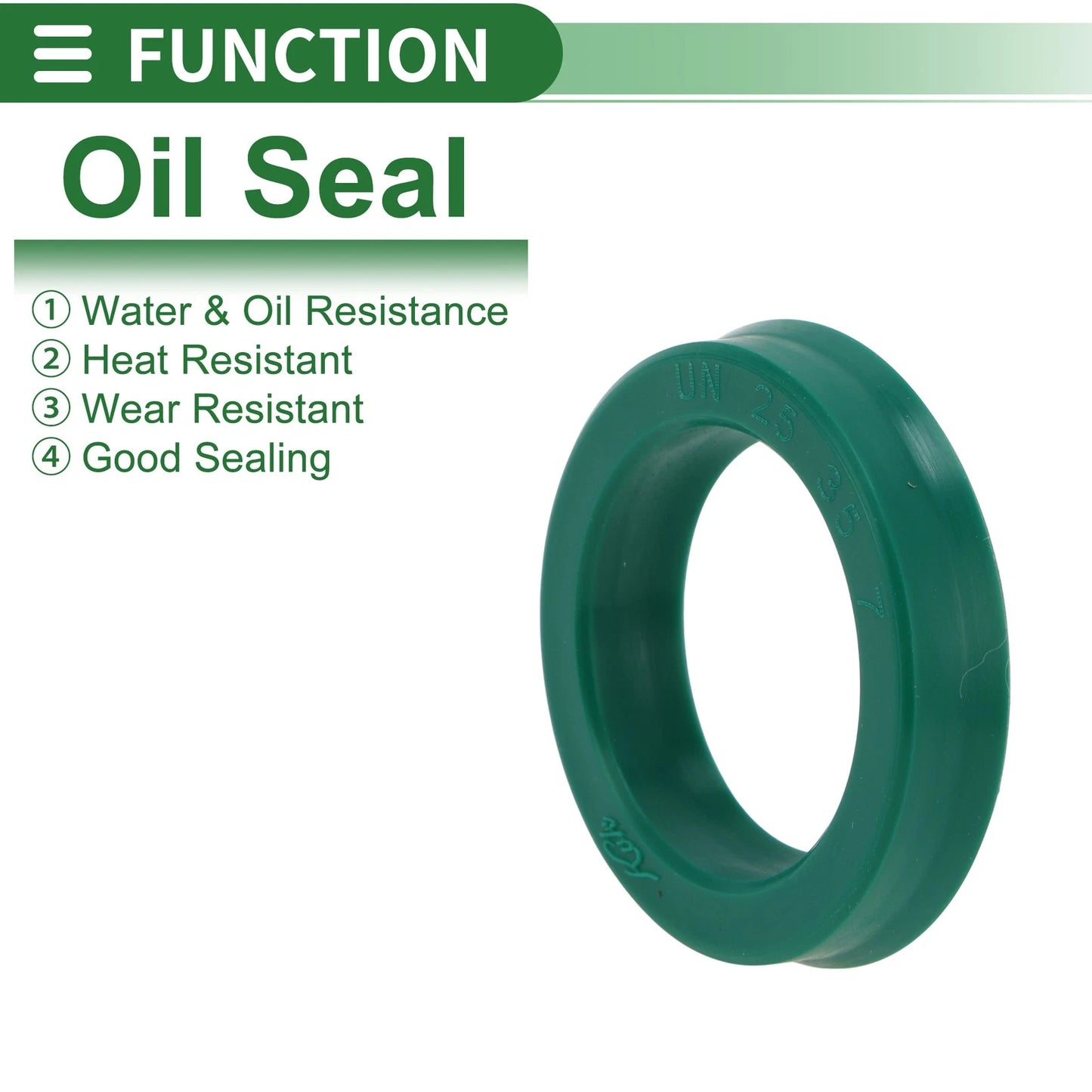 Oil Seal Rotary Shaft Seal 25x35x7mm High Pressure Green 5 Pcs