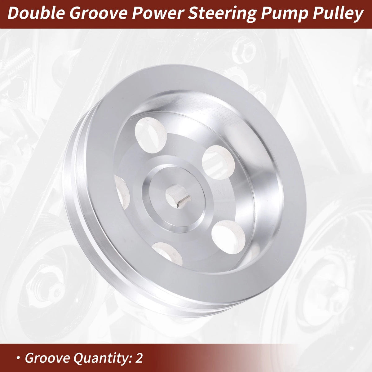 2-Groove Double-Groove Power Steering Pump Pulley for Chevy