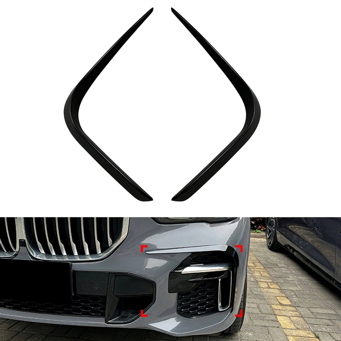 Gloss Black Fog Light Covers for BMW X5 G05 (2019-2022)