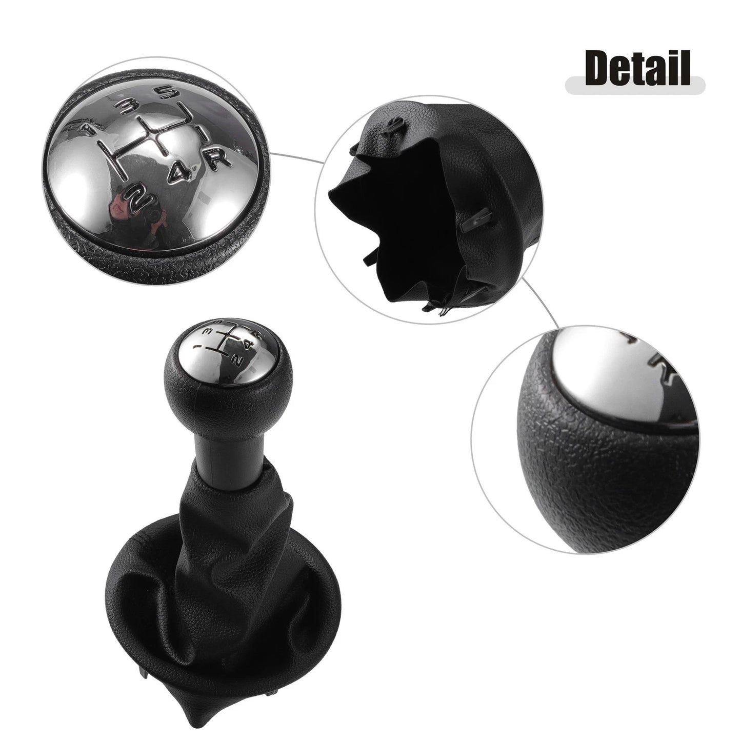 5 Speed Manual Gear Shift Knob & Boot Cover for Peugeot Partner (2008)