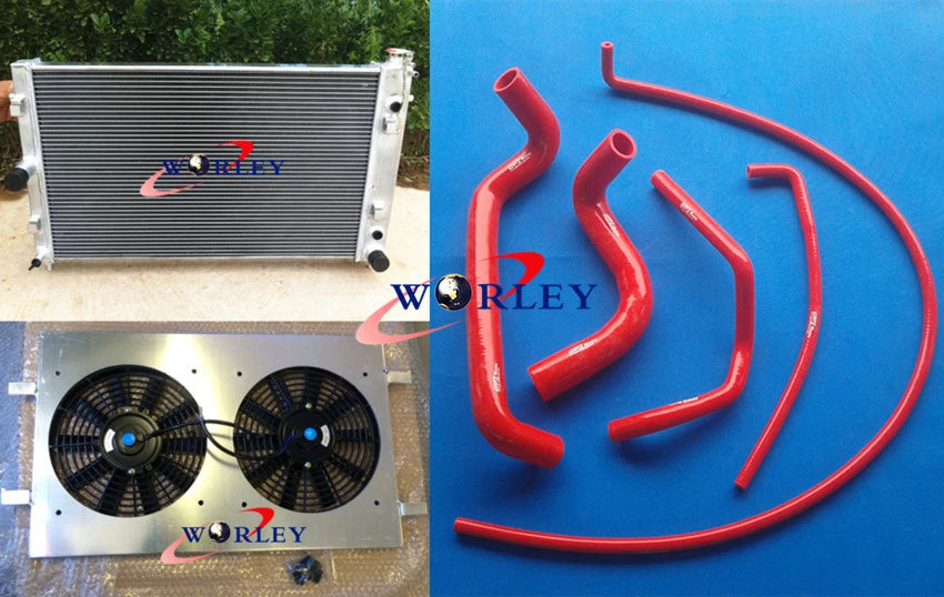 Aluminum Radiator + Fan Shroud + Hose for HOLDEN Commodore VZ LS1 LS2 SS (04-06)