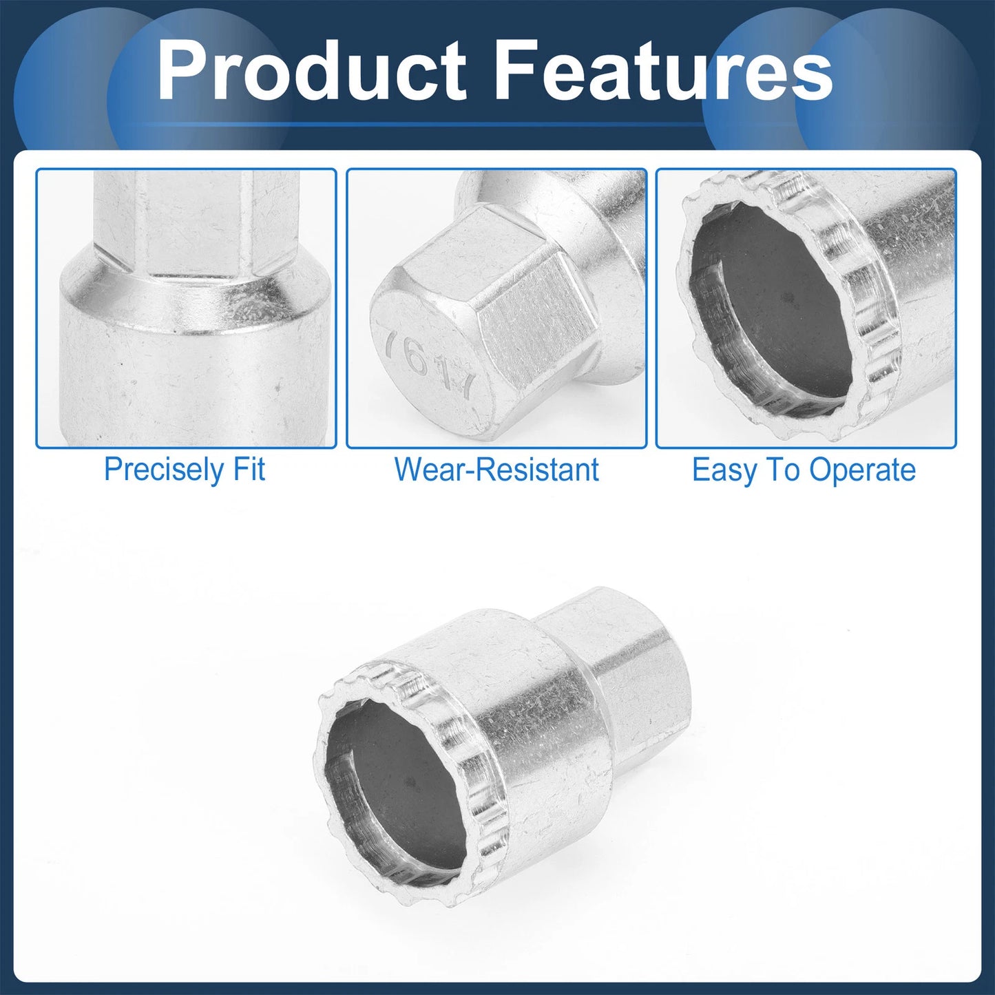 Anti-theft Wheel Lock Lug Nut Removal Key Socket for Volvo
