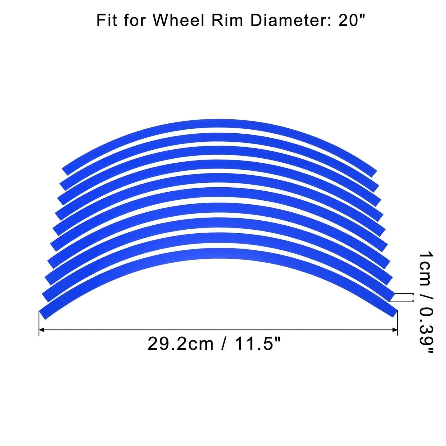 Wheel Rim Sticker Reflective Strips Blue / 20pcs / for Motorcycle Car Bike