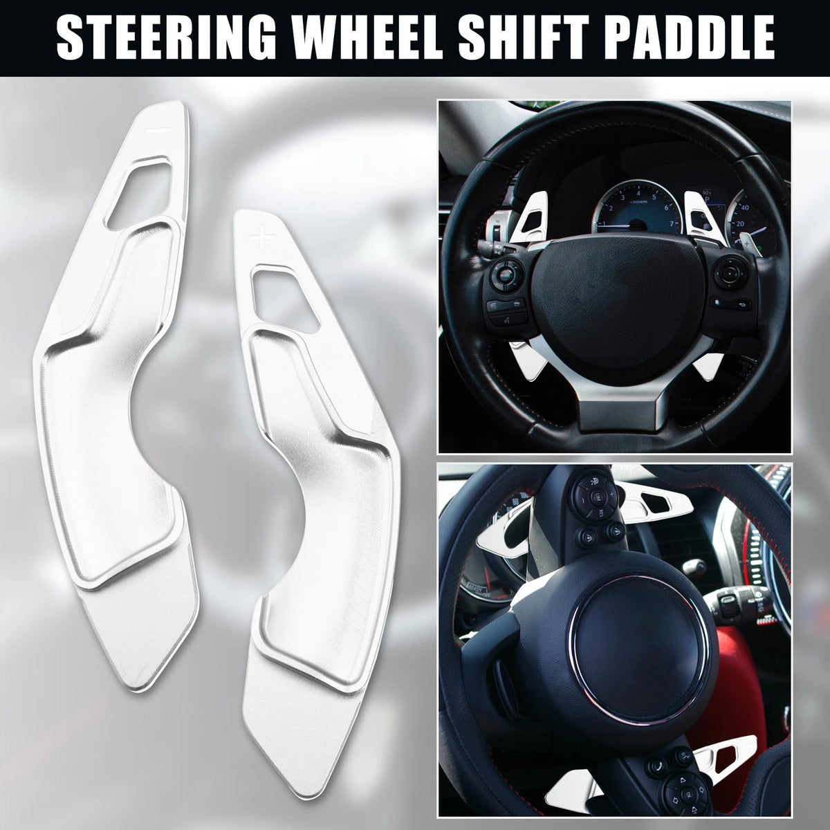 Silver Tone Steering Wheel Paddle Shifter Extension for Lexus IS350 IS250 IS300