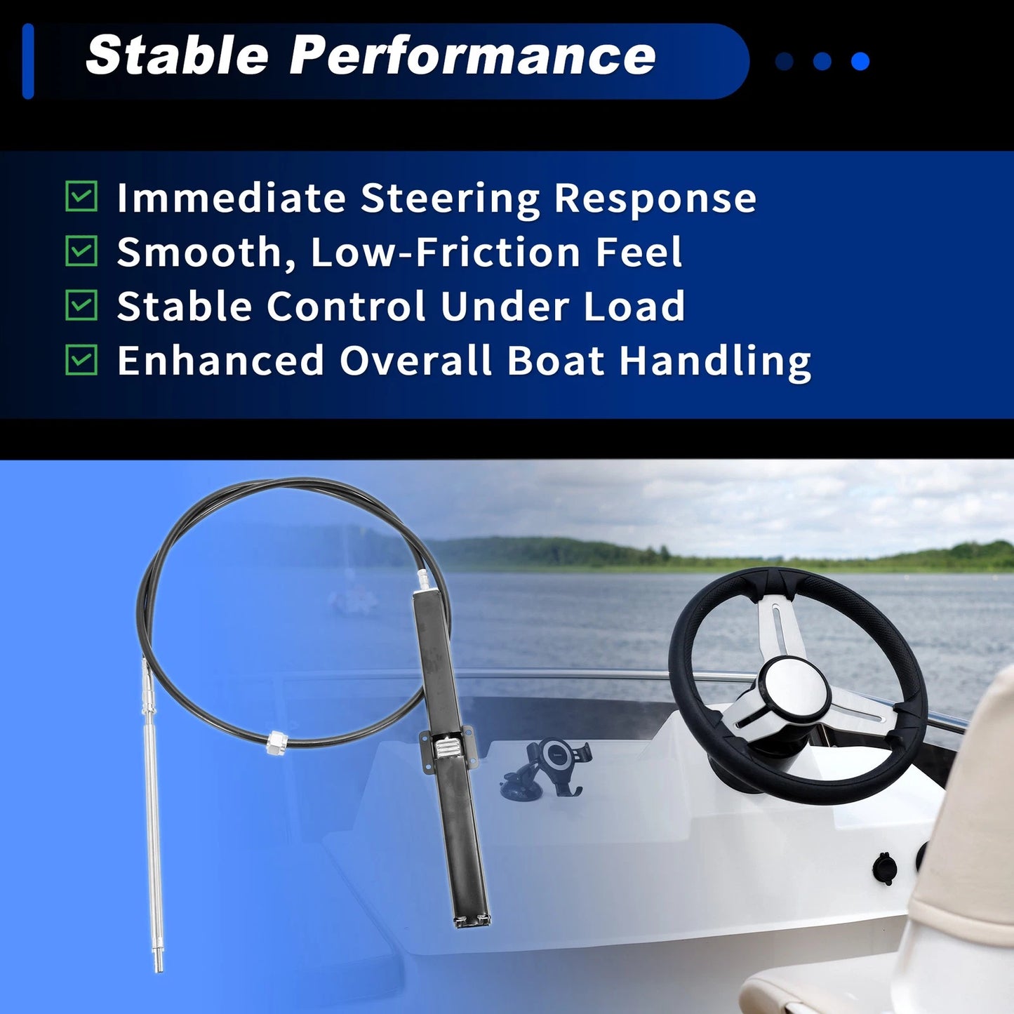 9 Ft Marine Boat Rack Steering Control Cable for Marine Boat