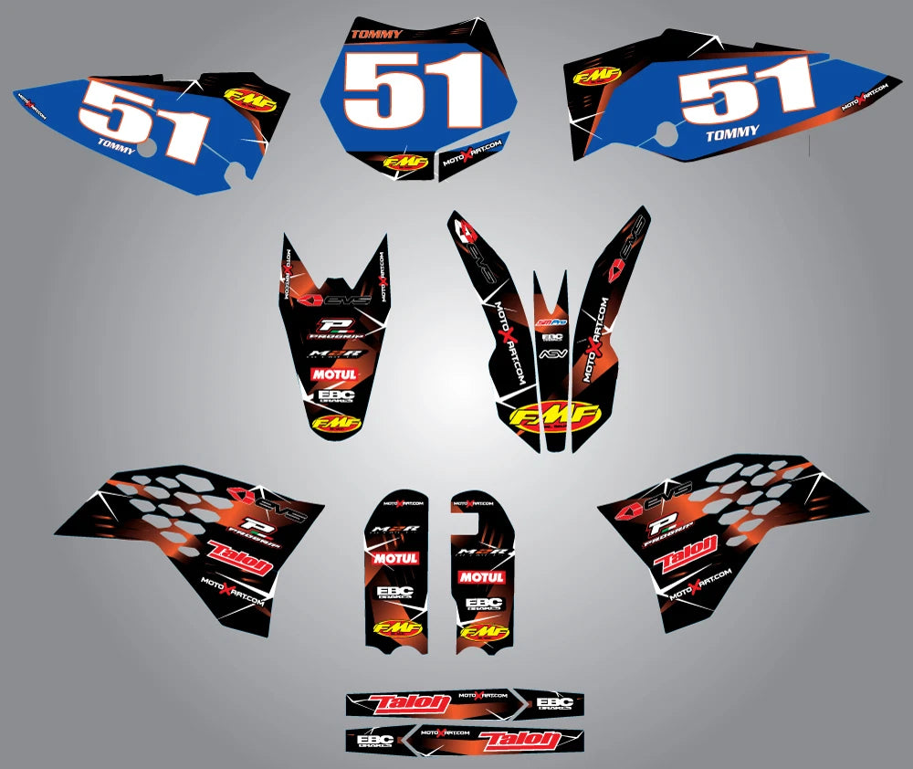 Custom Graphics Kit Barbed Style Stickers for KTM 50 (2009-2015)
