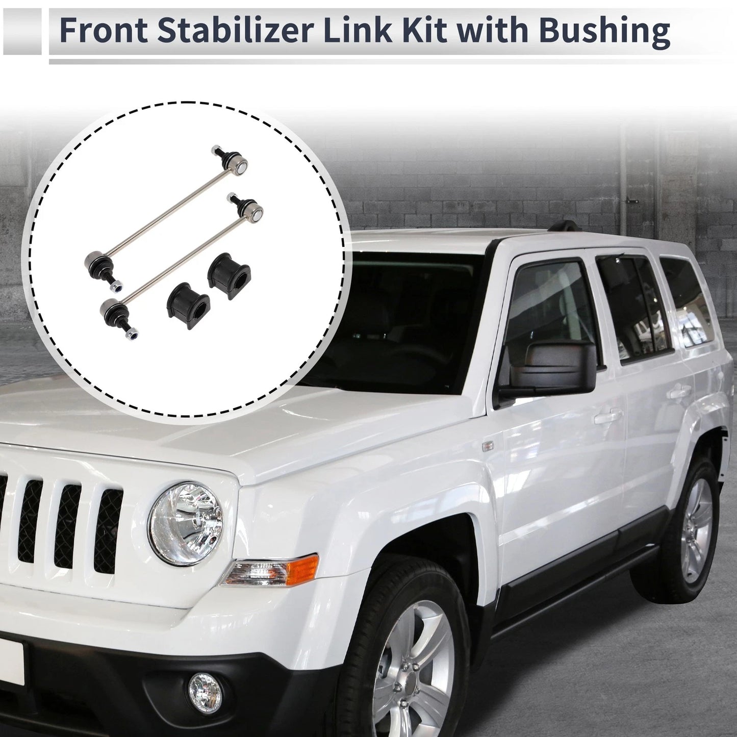 Front Stabilizer Bar Links with 2 Pcs Bushing for Jeep Patriot