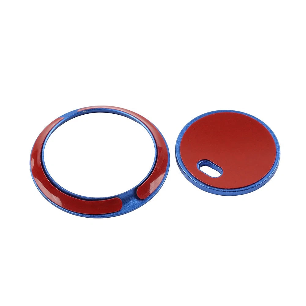 2 x Blue Engine Start Push Button Cover Rings for Mazda 3, 6, CX-5 (2014-2023)