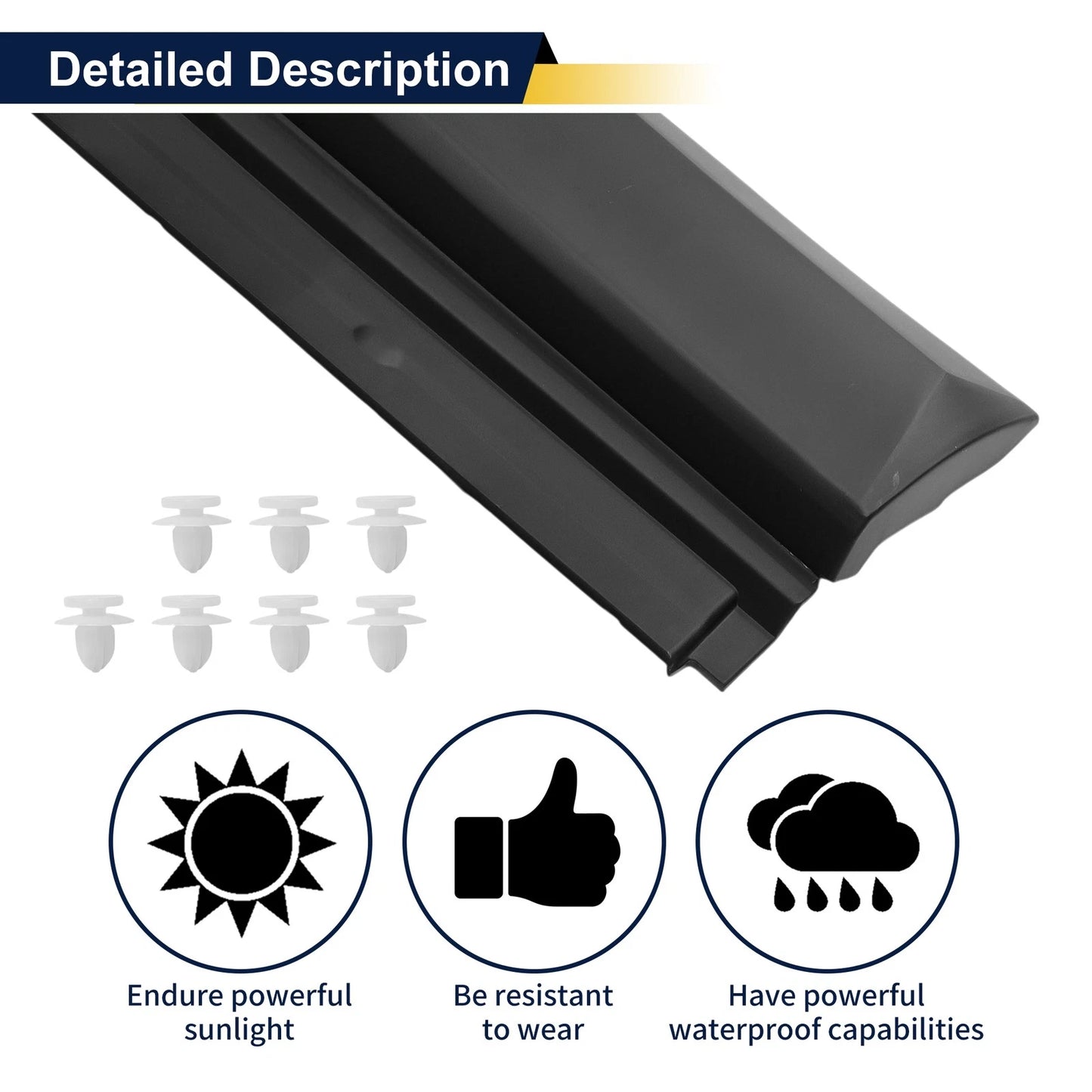 2 x Door Side Lower Trim Garnish Trim for Toyota RAV4 (2013–2018)