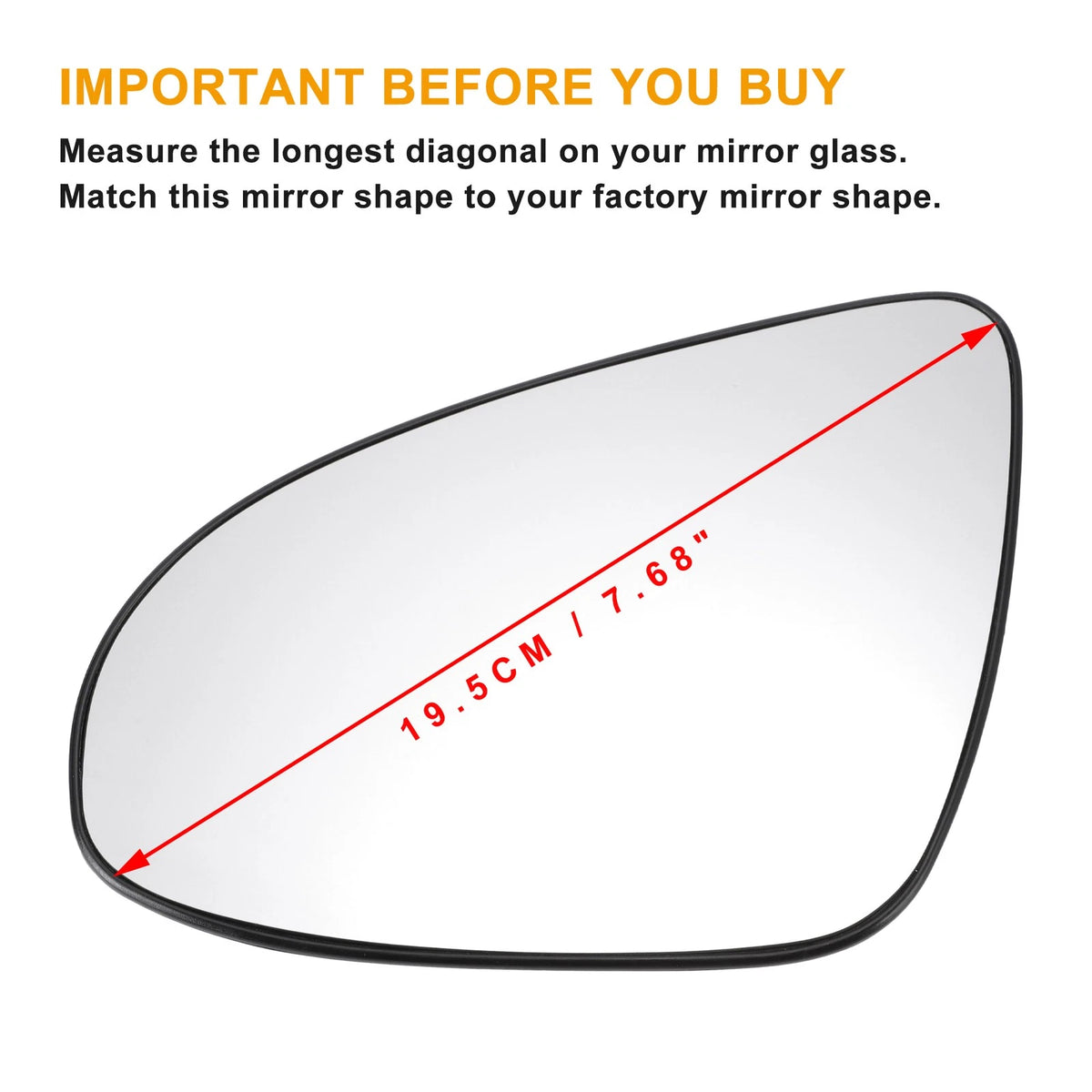 Left Side Mirror Glass w/ Back Heated for Peugeot 108 Toyota Aygo (2014–2019)