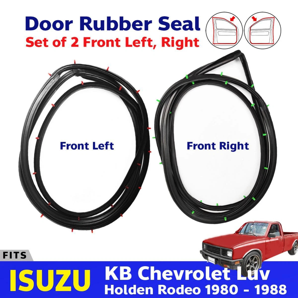 Weatherstrip Door Rubber Seal LH+RH Fit Isuzu KB Holden Rodeo Pickup UTE 1980-88